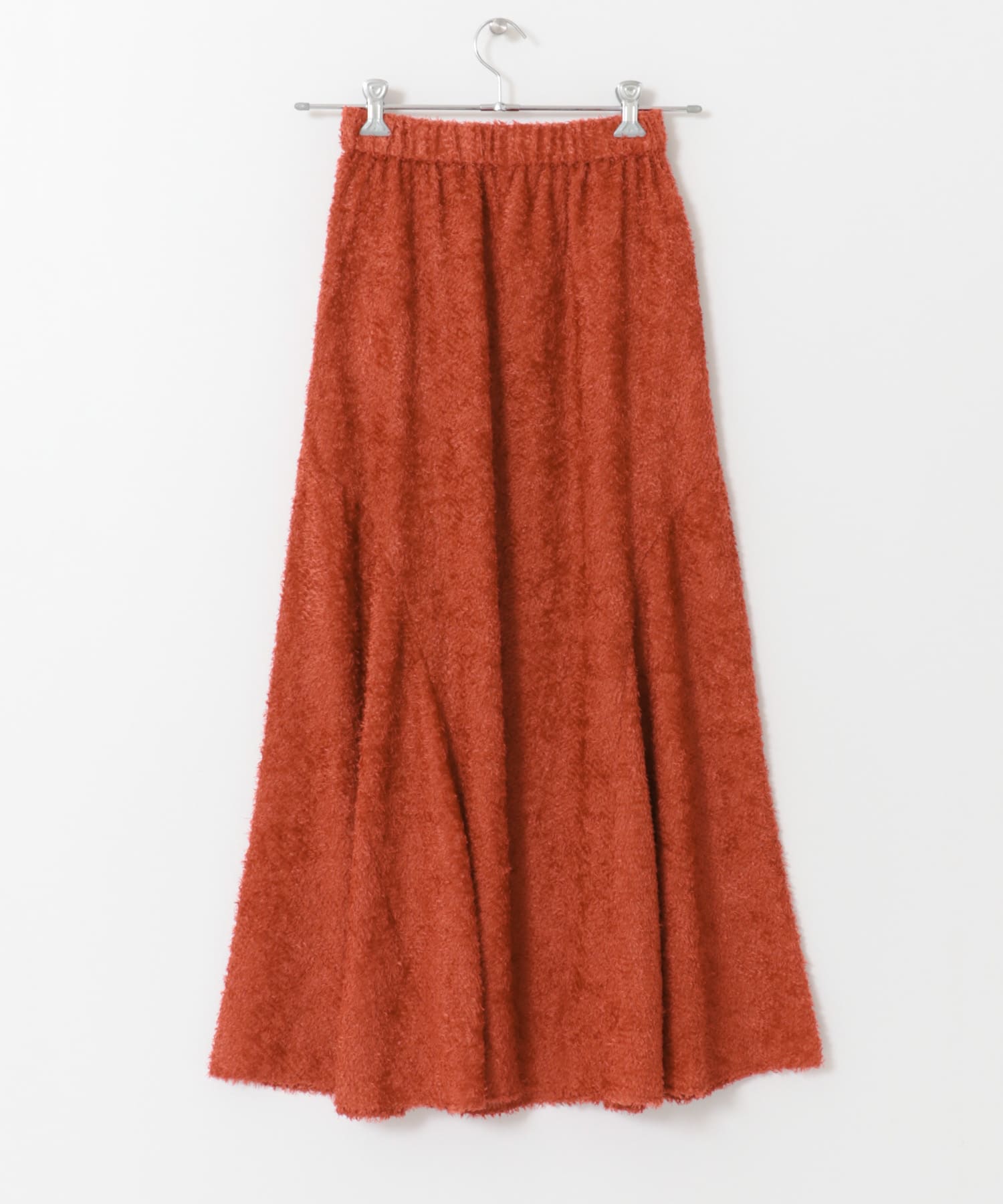 シフォンフリンジフレアスカート∴ RED BROWN one