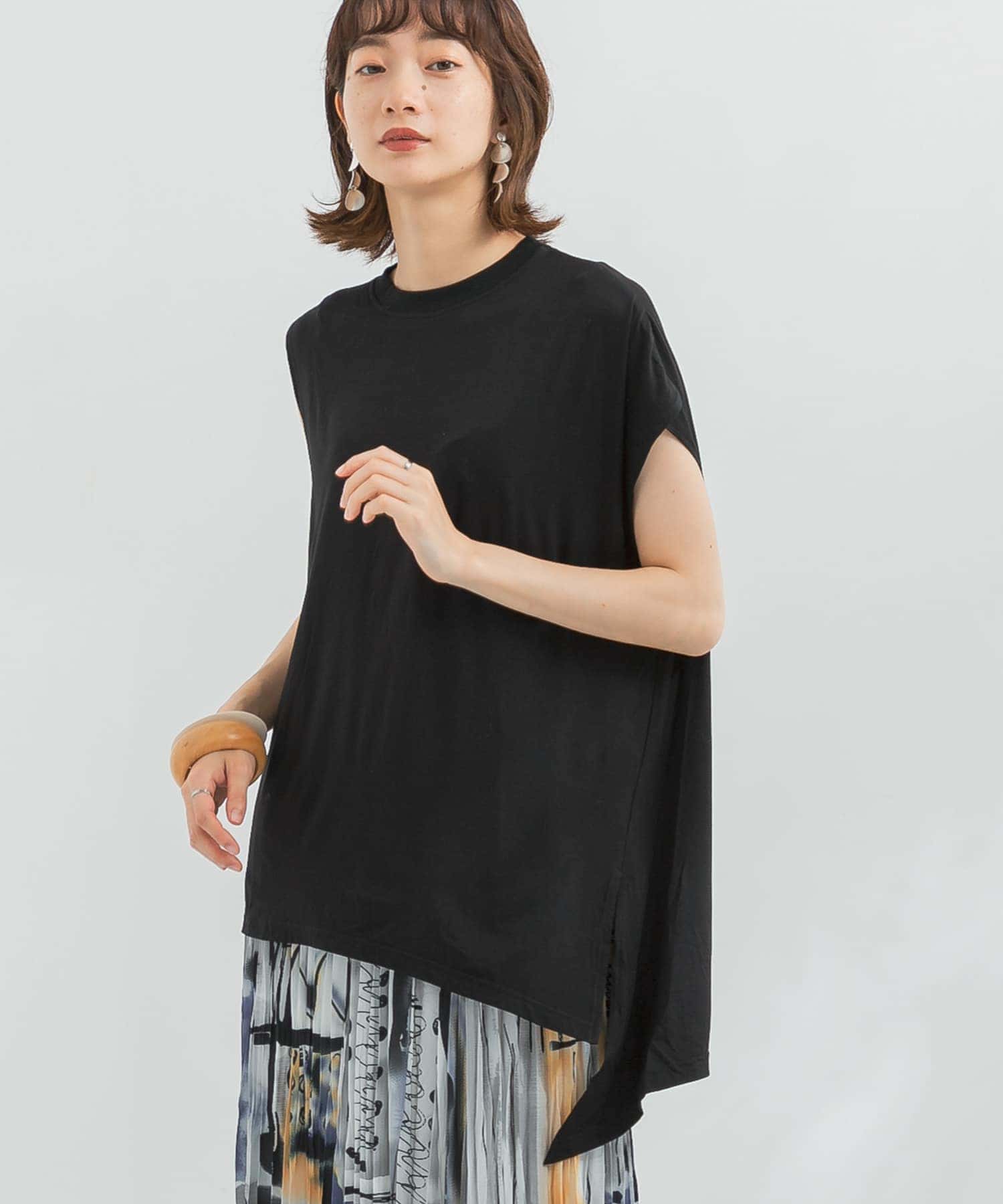 アシンメトリーレーヨンカットソー(one BLACK): トップス｜URBAN
