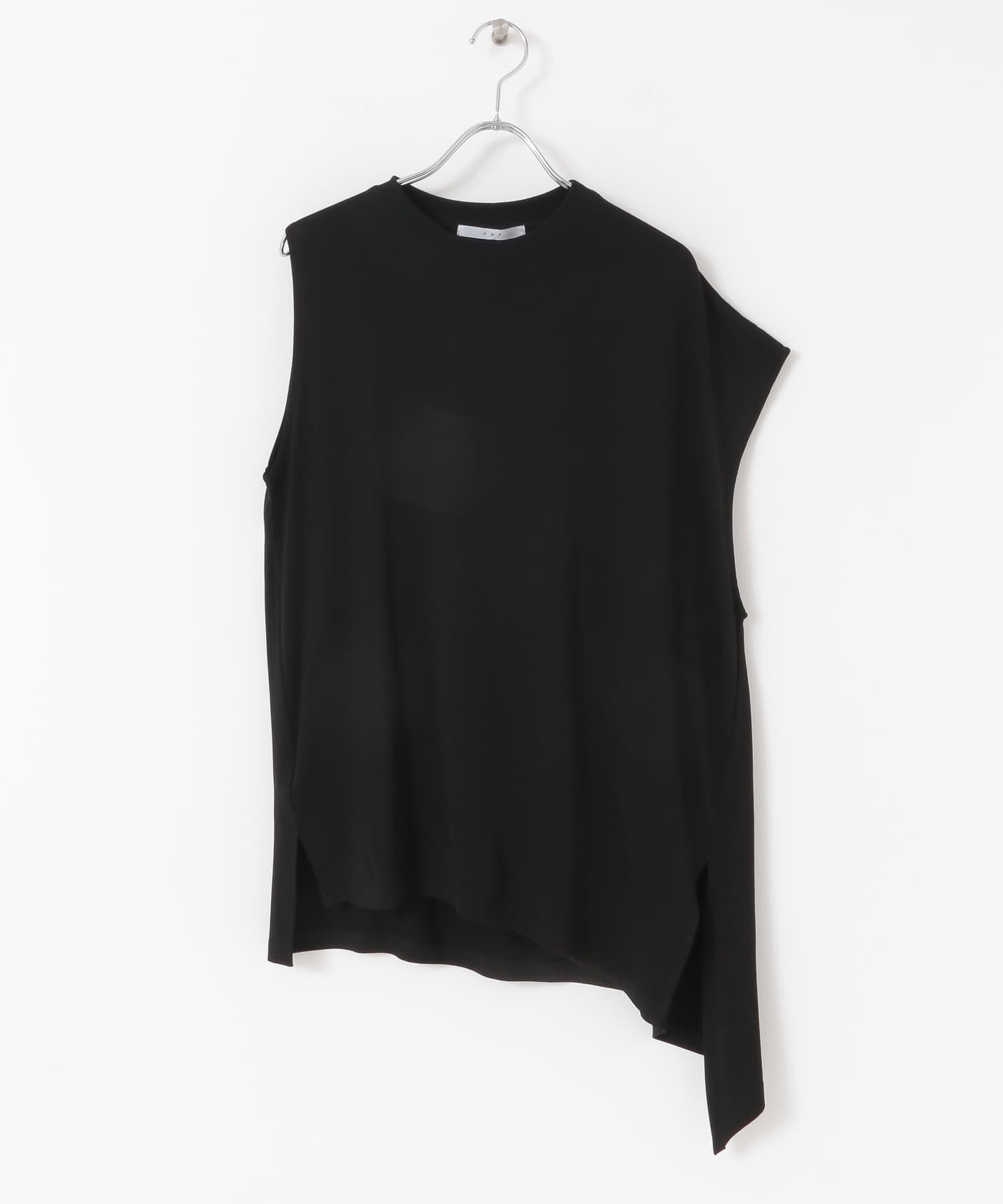 アシンメトリーレーヨンカットソー BLACK one