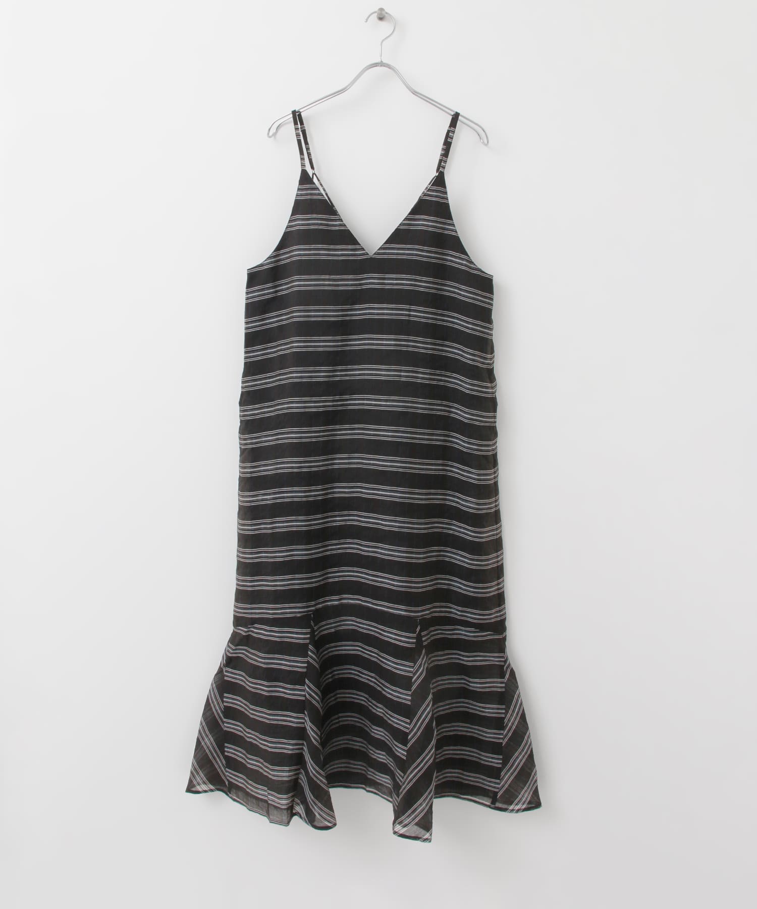 チェックロングキャミワンピース BLACK one
