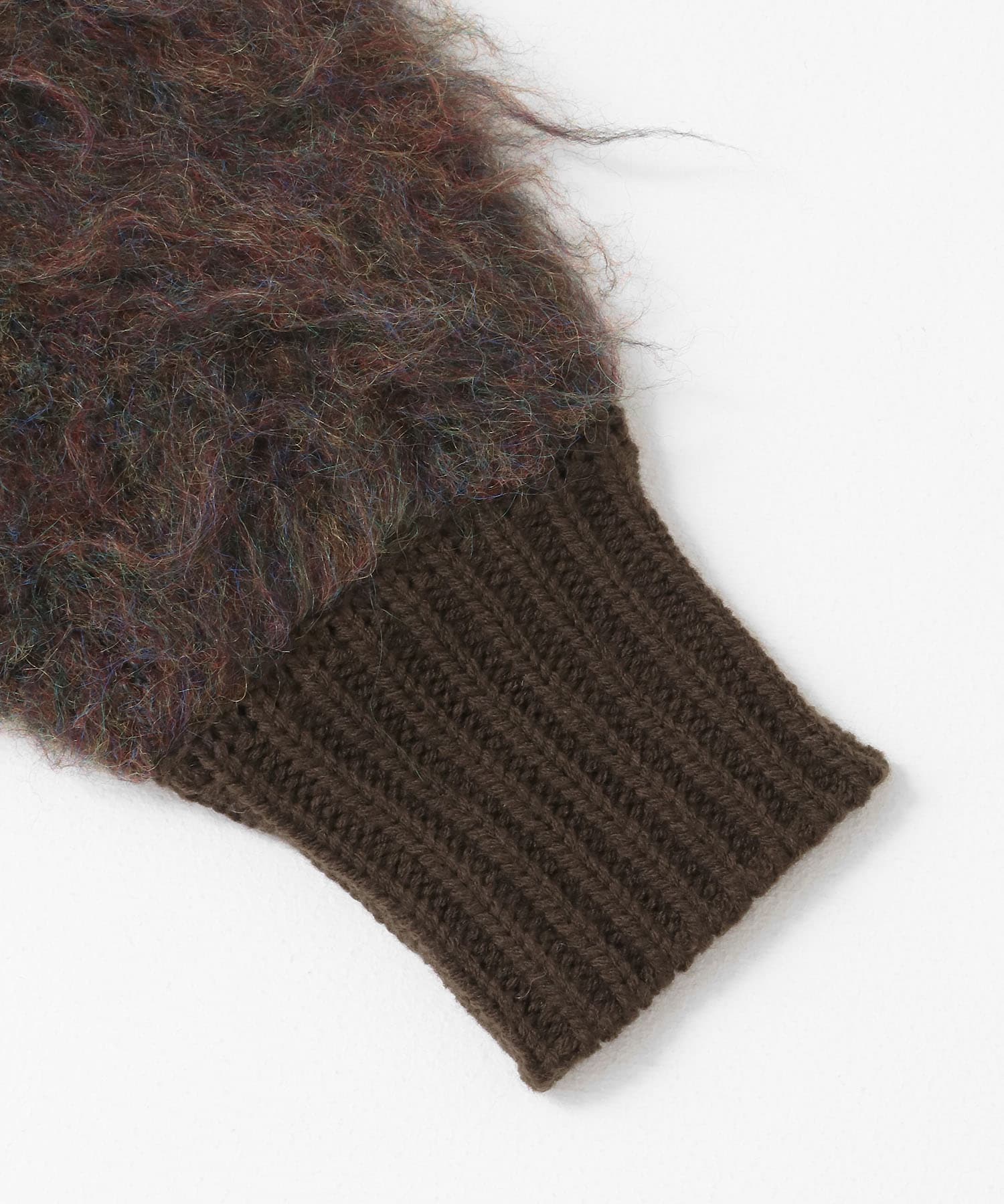 『WEB/一部店舗限定』シャギーZIPカーディガン BROWN one