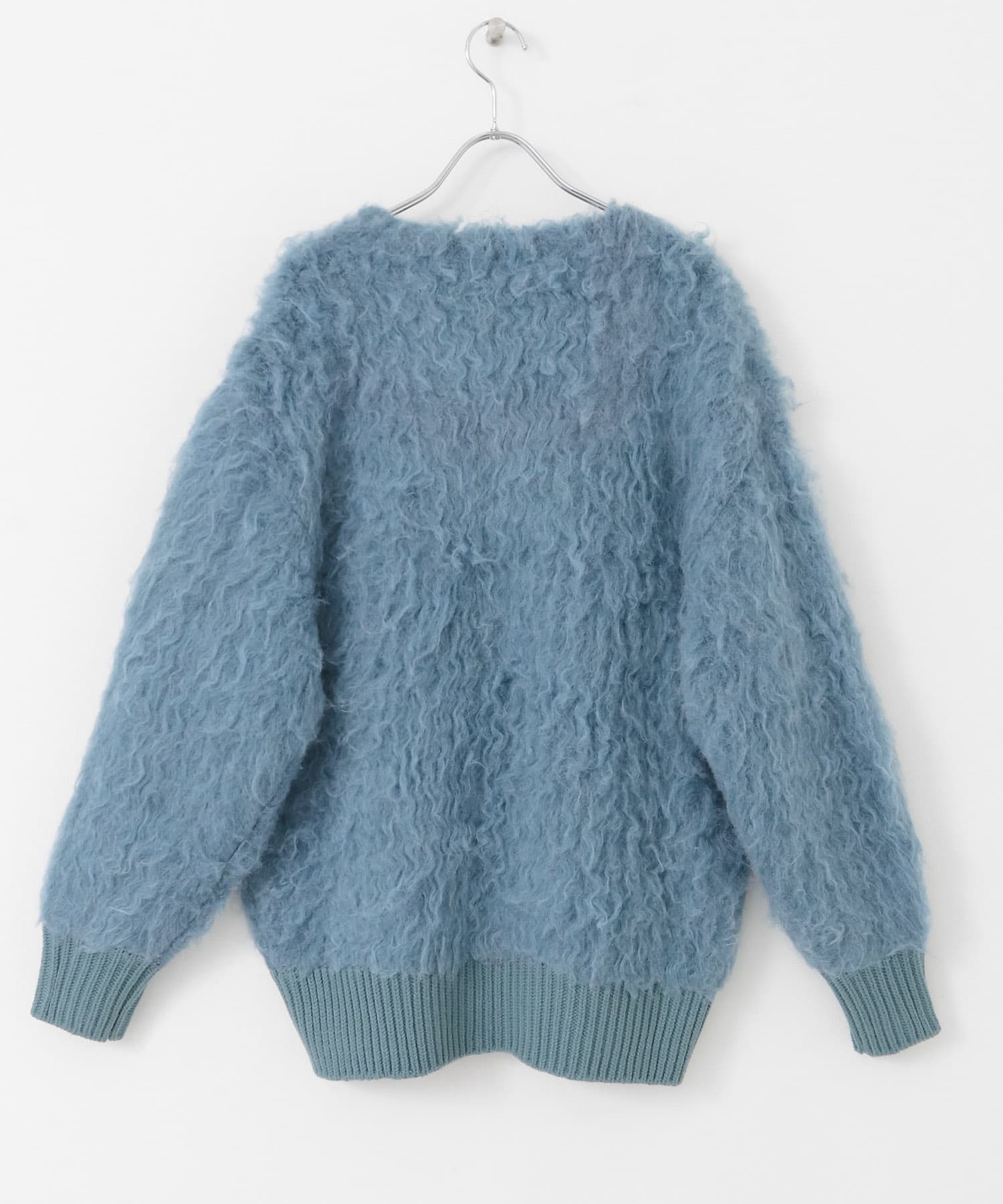 『WEB/一部店舗限定』シャギーZIPカーディガン BLUE one