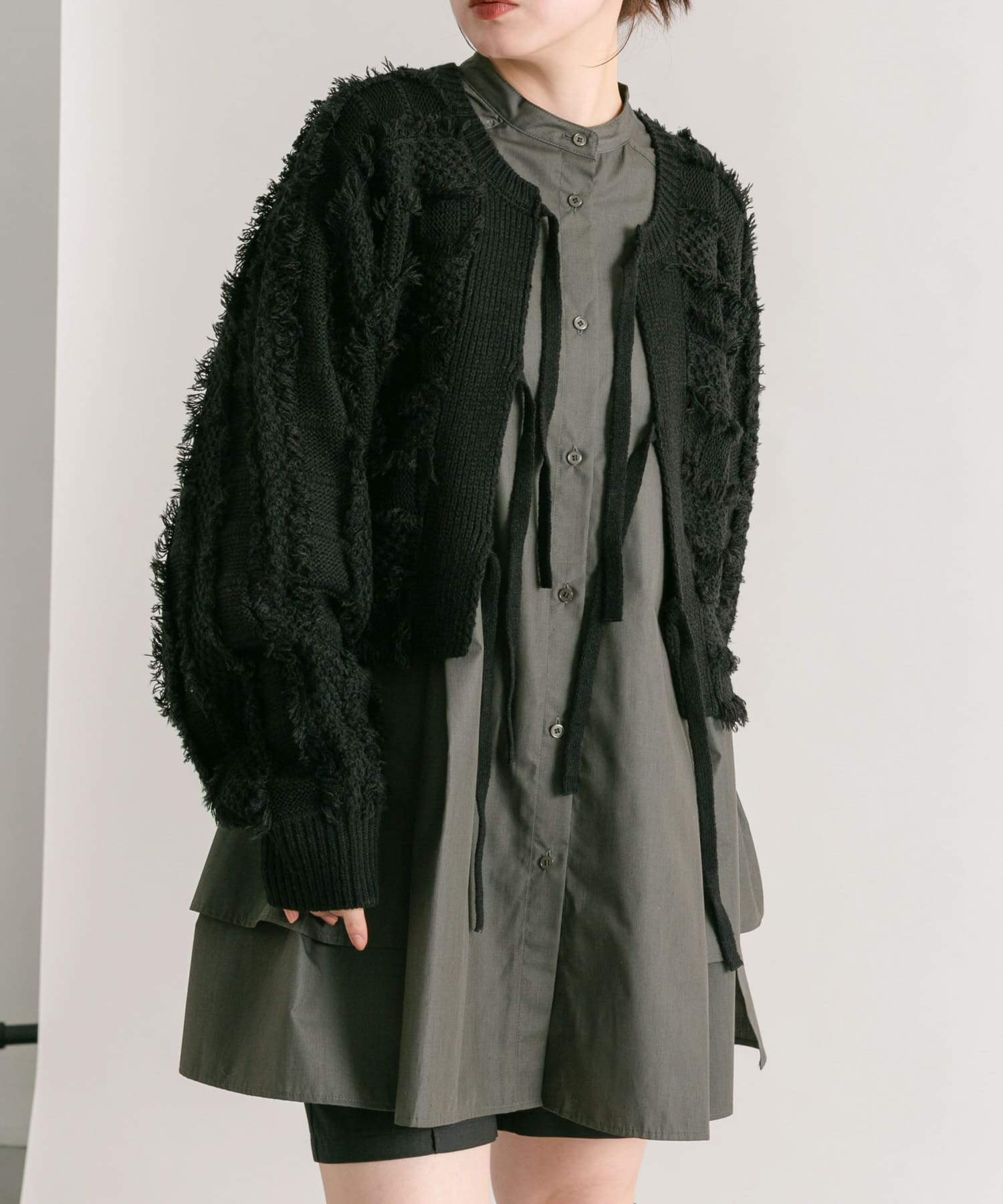 『WEB/一部店舗限定』フリンジリボンカーディガン