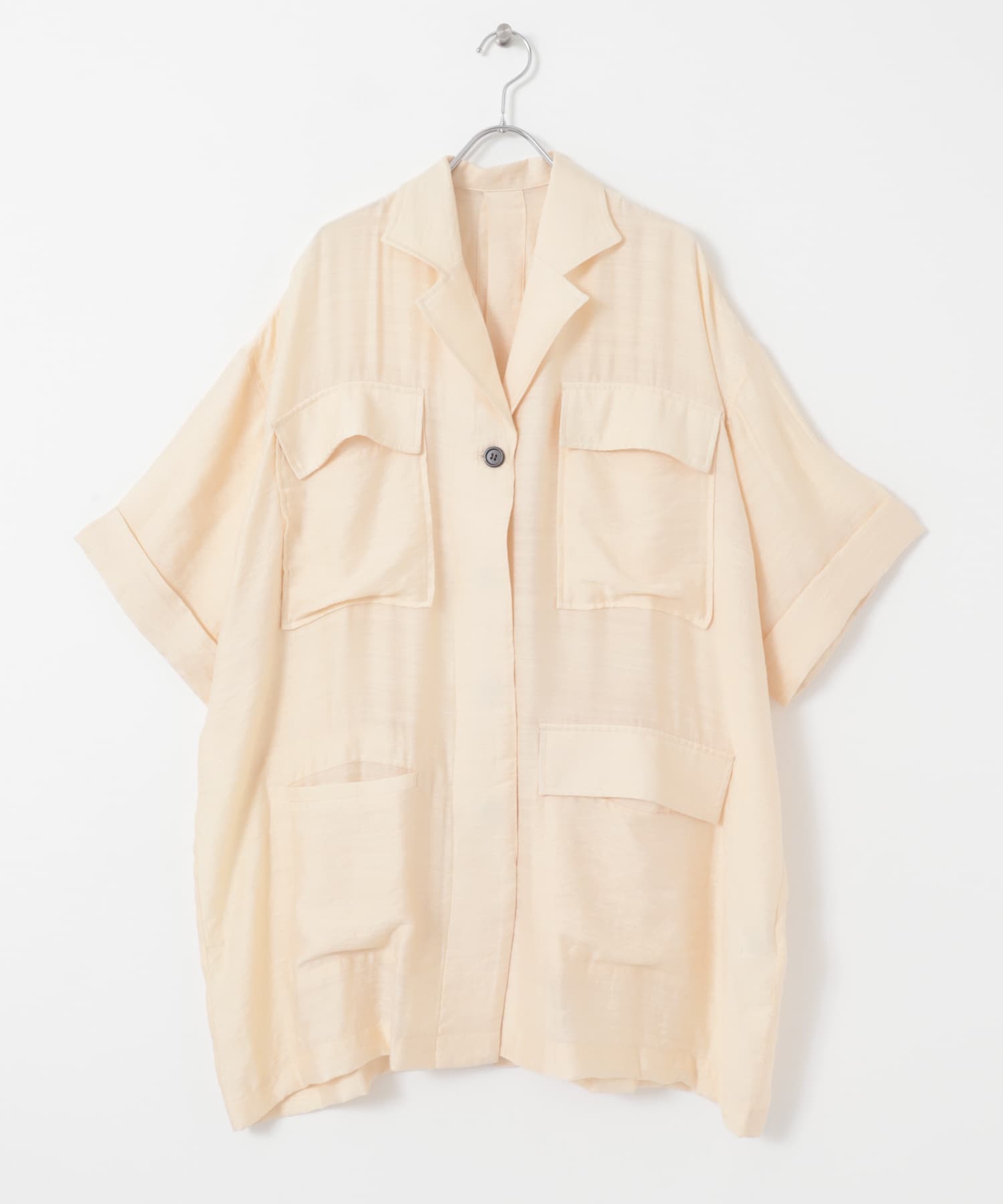 『WEB限定』バックオープンBIGシャツ L.BEIGE one