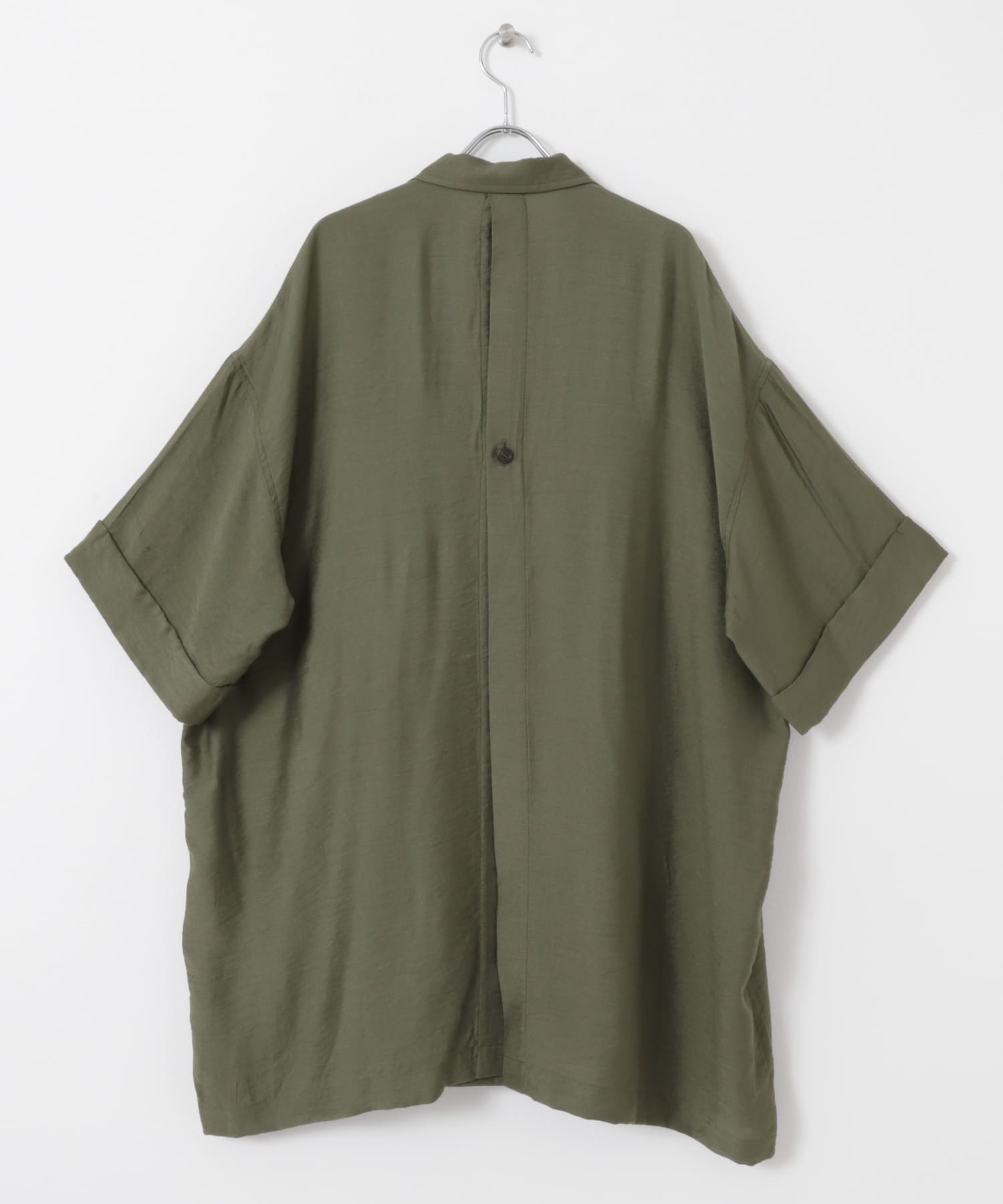 『WEB限定』バックオープンBIGシャツ KHAKI one