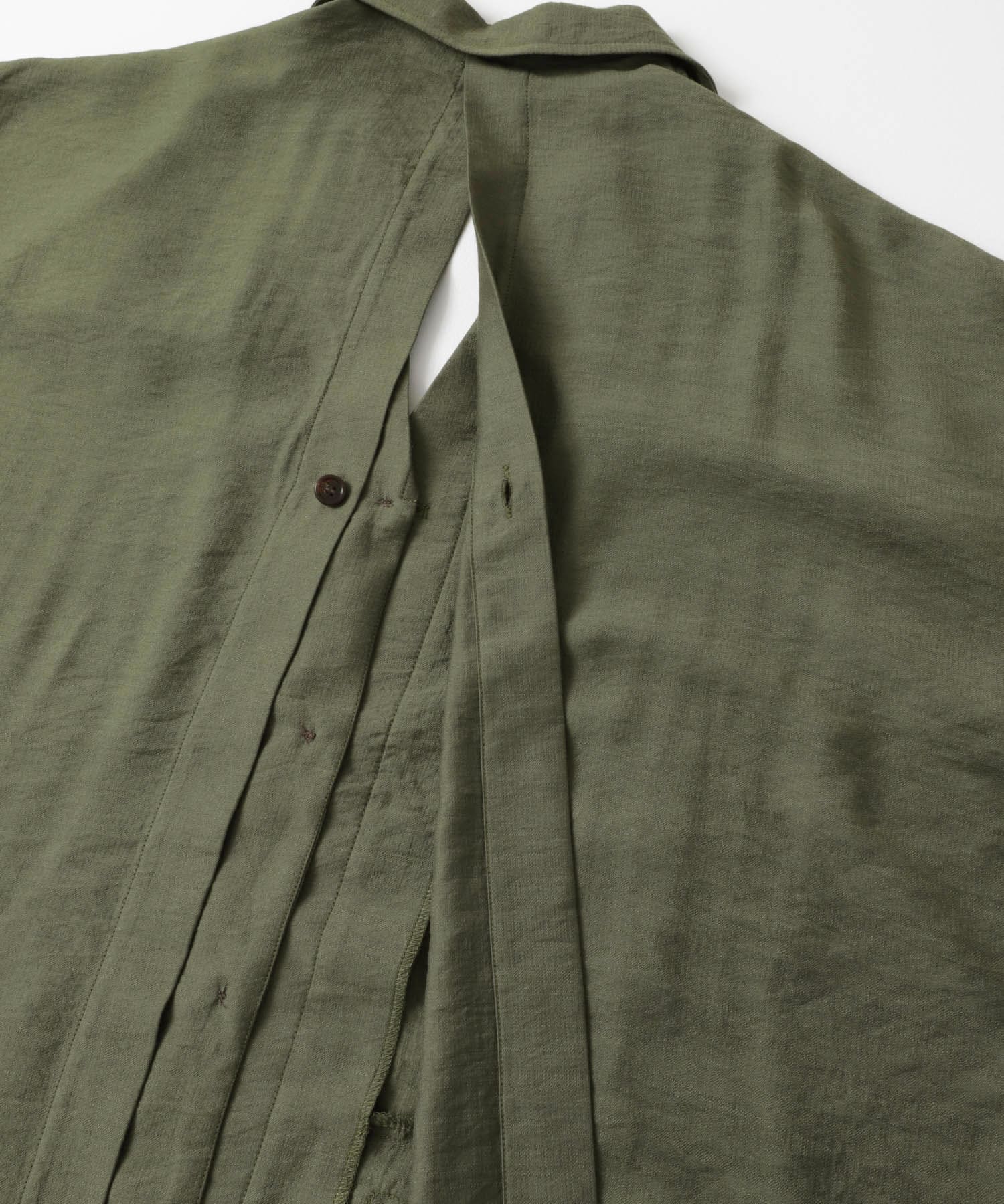 『WEB限定』バックオープンBIGシャツ KHAKI one