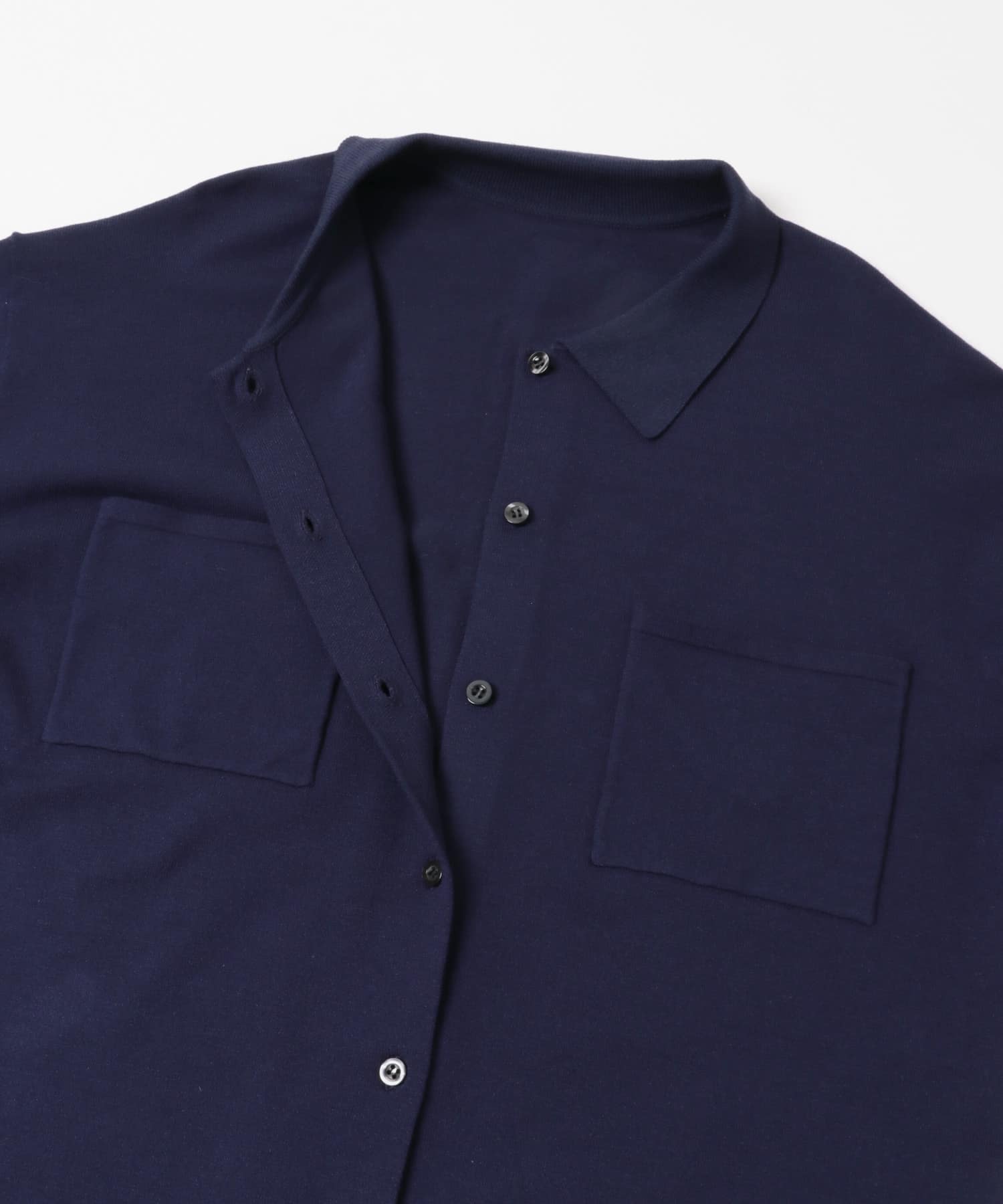 『WEB限定』ルーズシルエットニットシャツ NAVY one