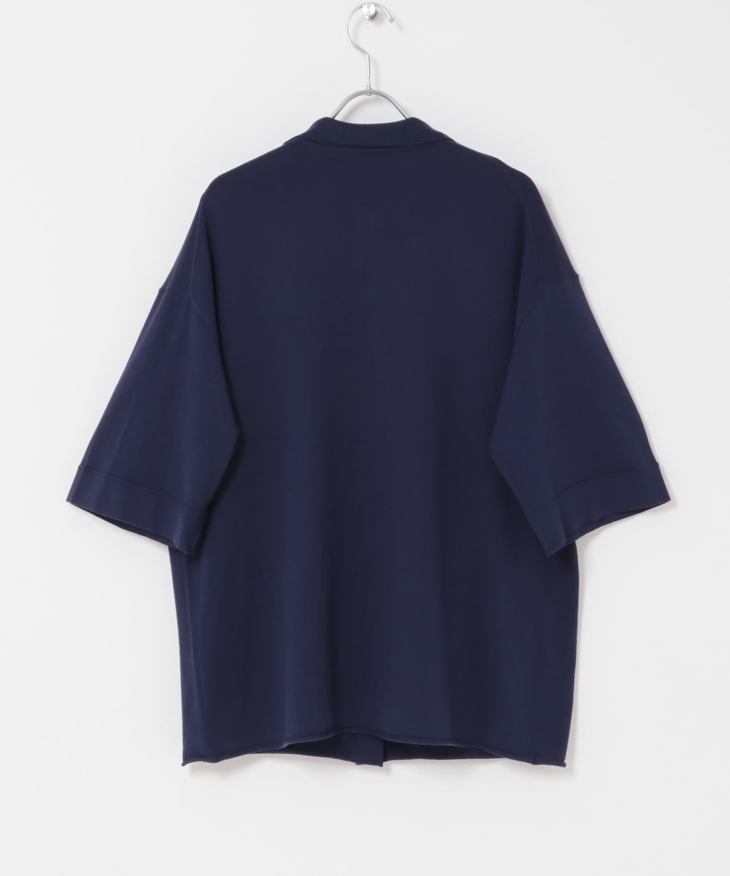 『WEB限定』ルーズシルエットニットシャツ NAVY one