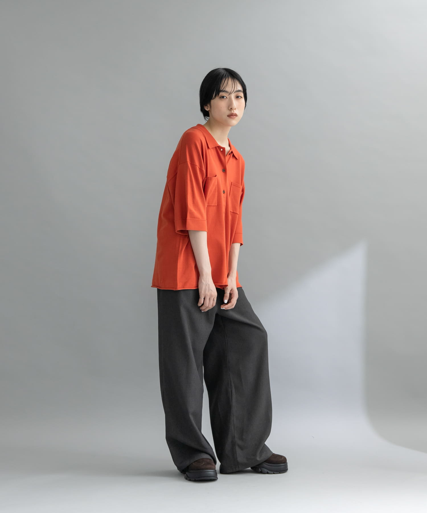 『WEB限定』ルーズシルエットニットシャツ