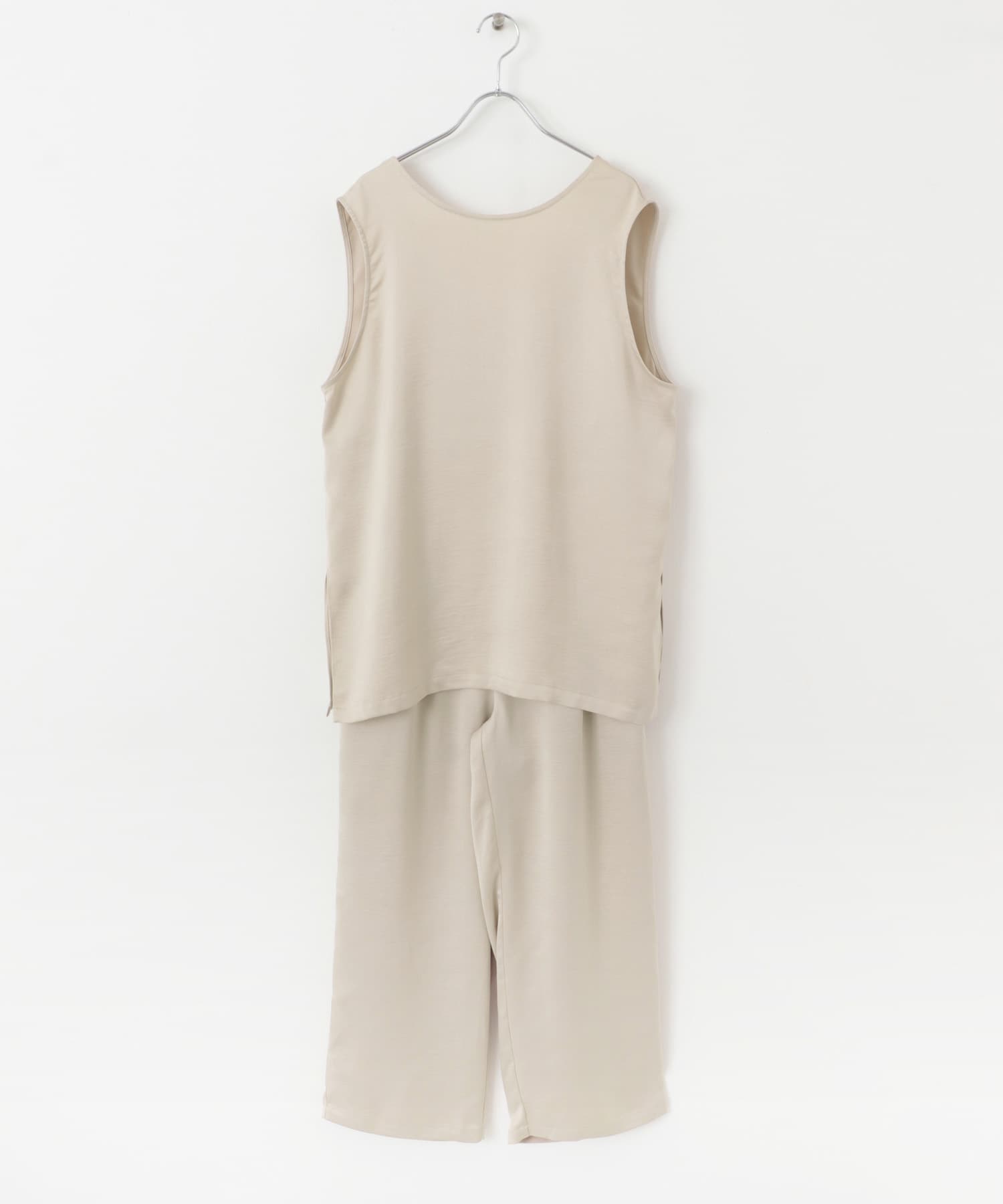 『WEB限定』サテンセットアップ BEIGE one