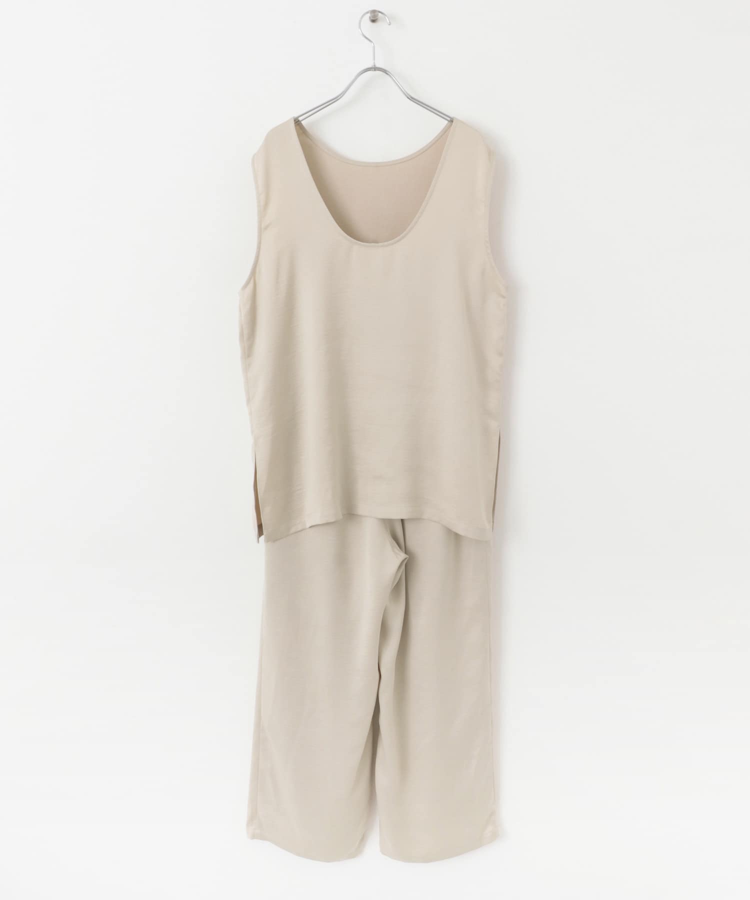 『WEB限定』サテンセットアップ BEIGE one