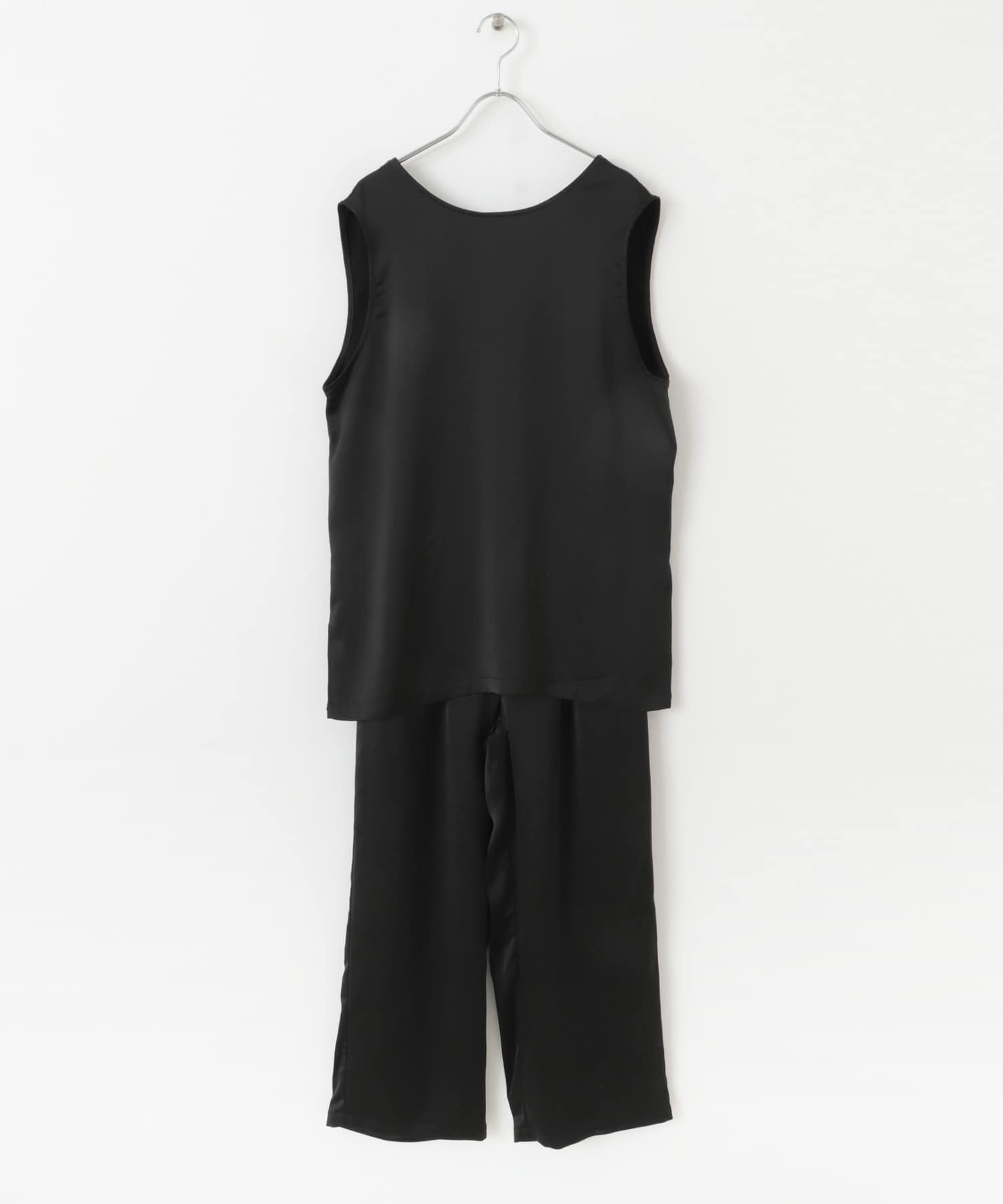 『WEB限定』サテンセットアップ BLACK one