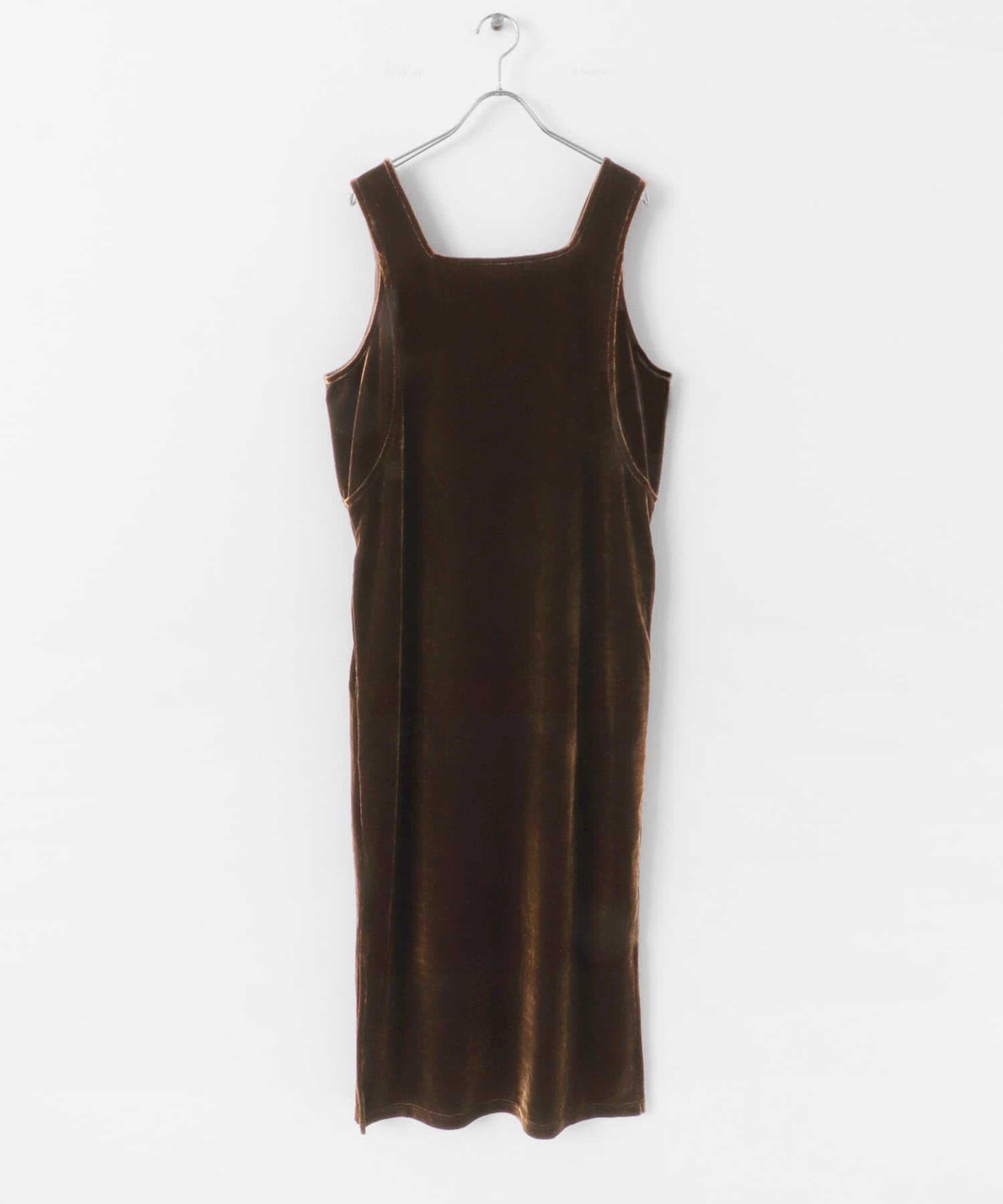 『WEB限定』ベロアスクエアワンピース BROWN one