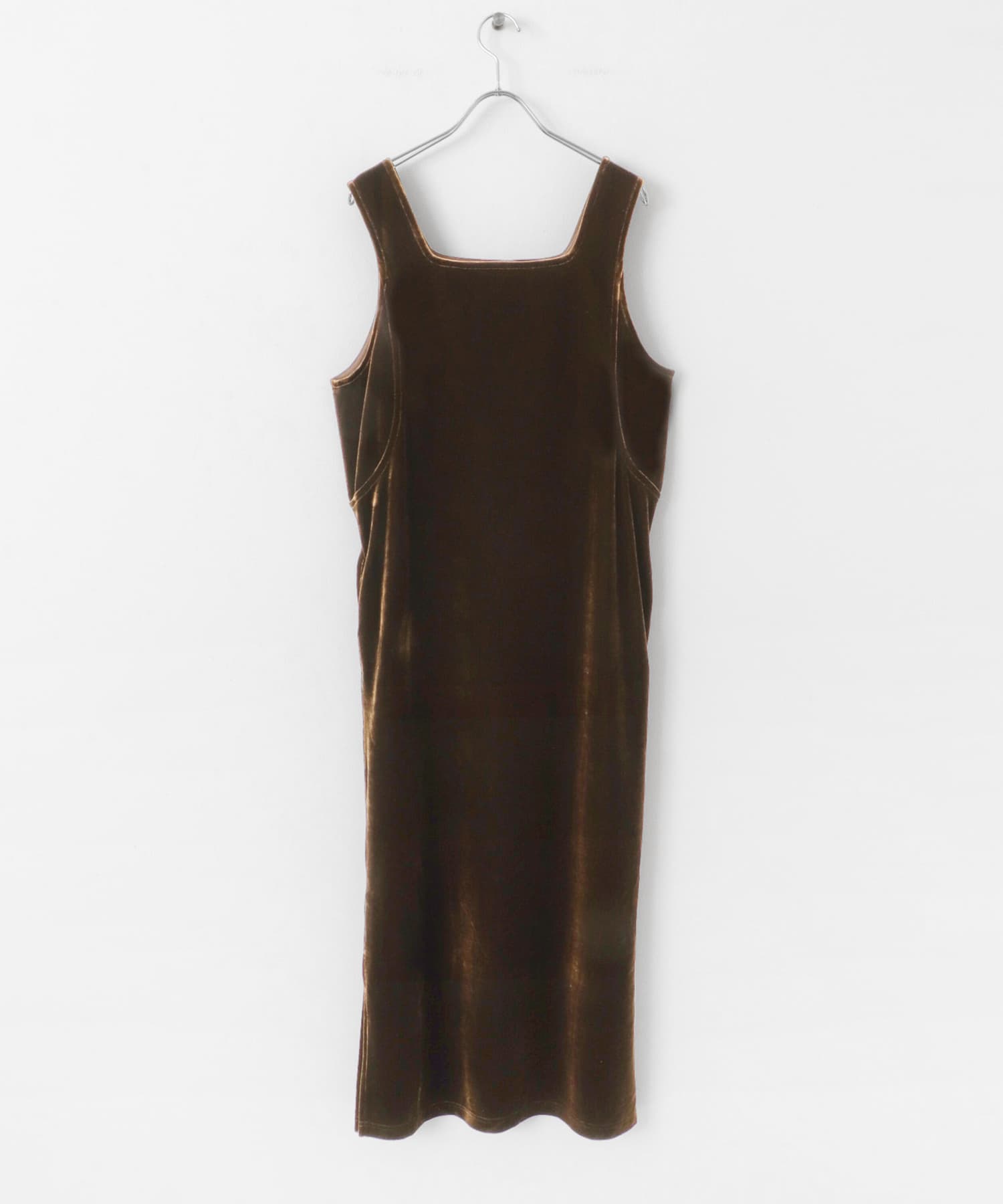 『WEB限定』ベロアスクエアワンピース BROWN one