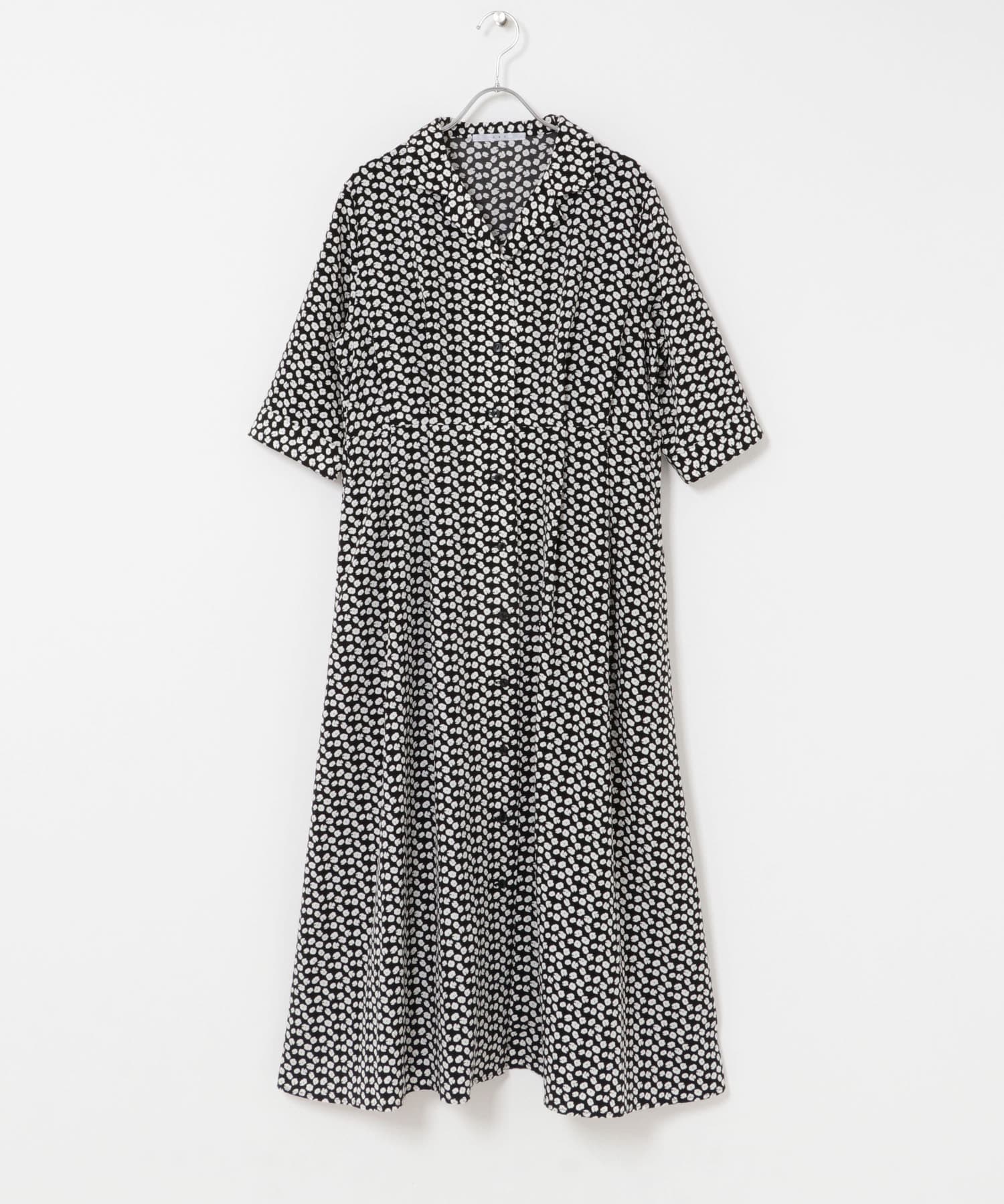 『WEB限定』オープンカラーワンピース BLACK one