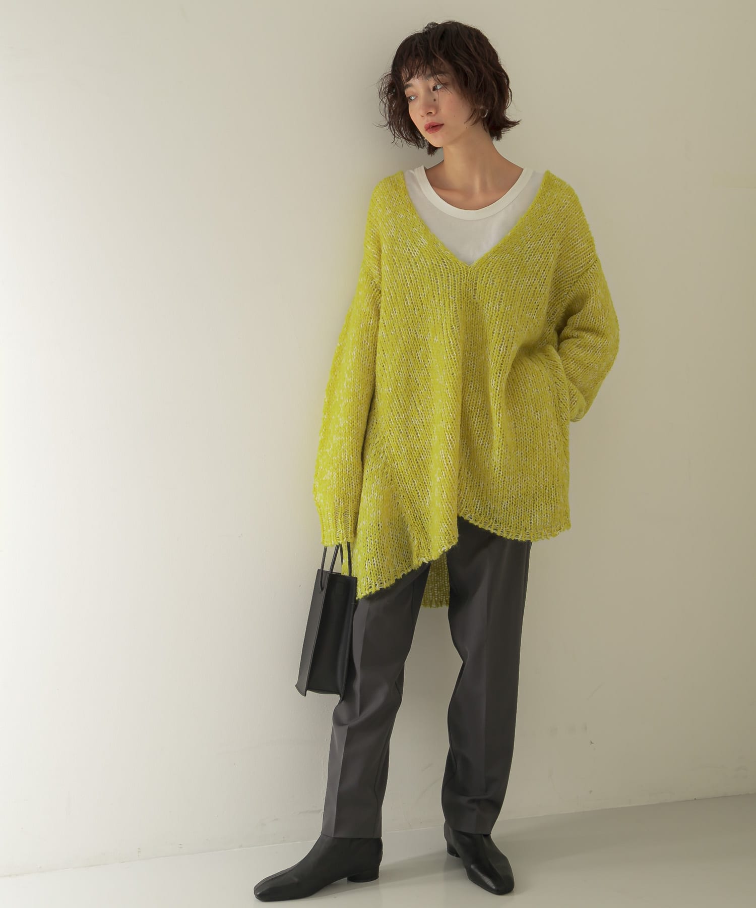 illi　ワンタックスリムテーパードパンツ CHARCOAL 36