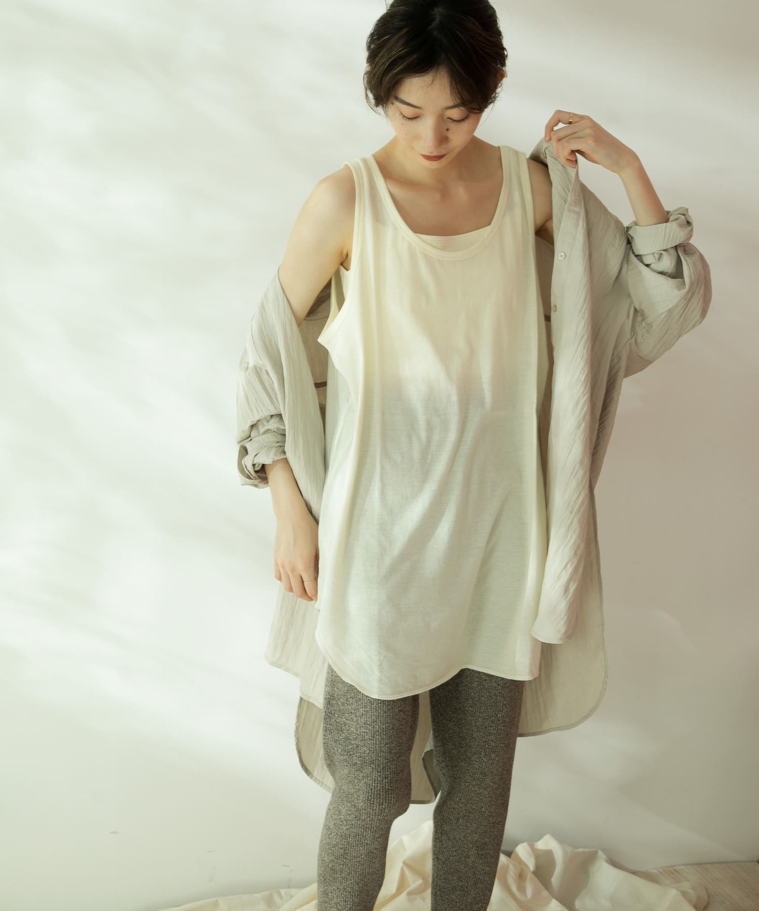 ブラキャミソールセットタンクトップ IVORY one