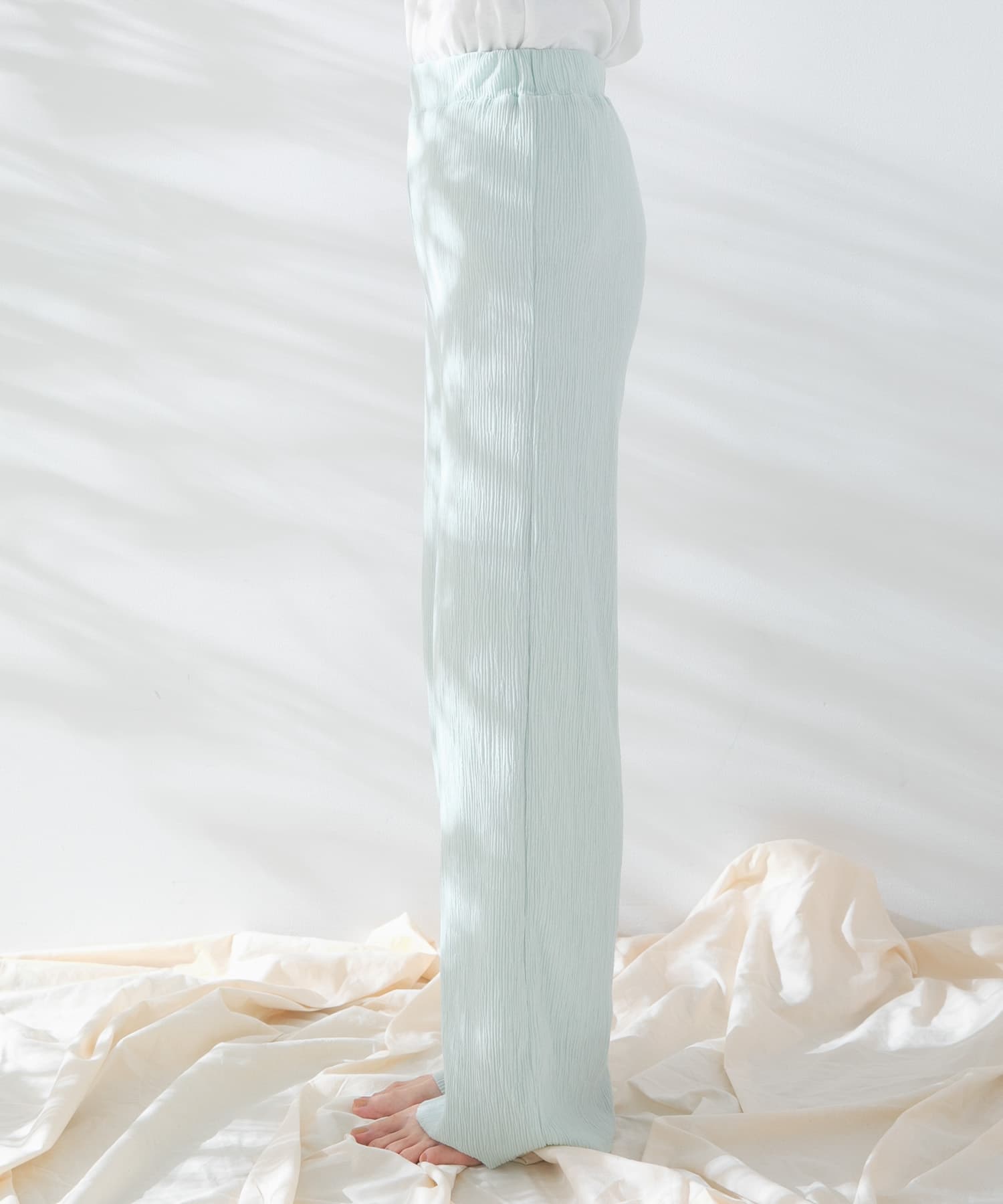 コットンタッチプリーツパンツ MINT one