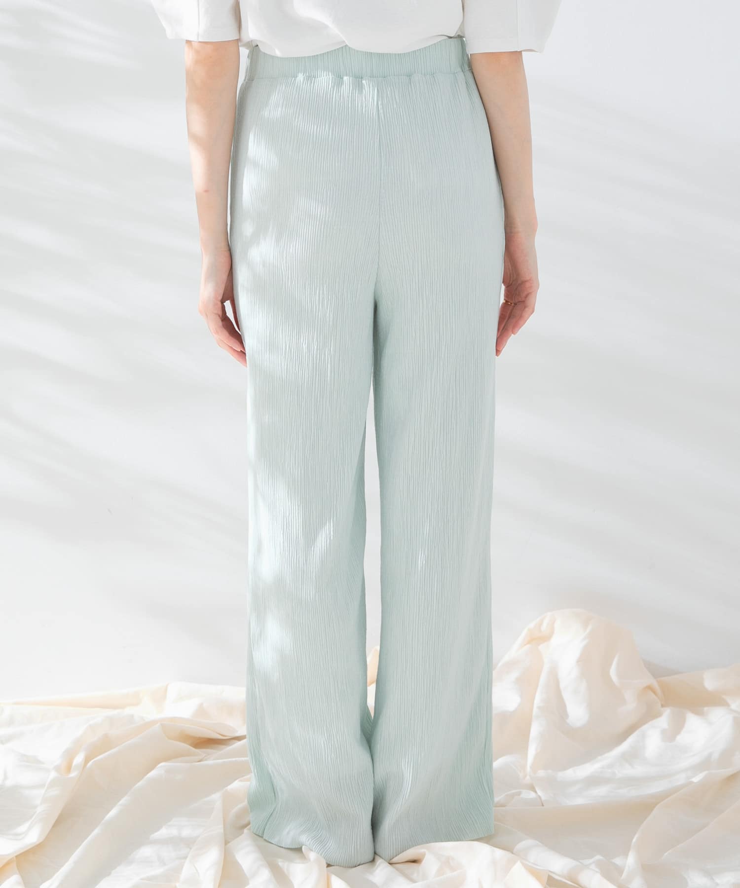 コットンタッチプリーツパンツ MINT one