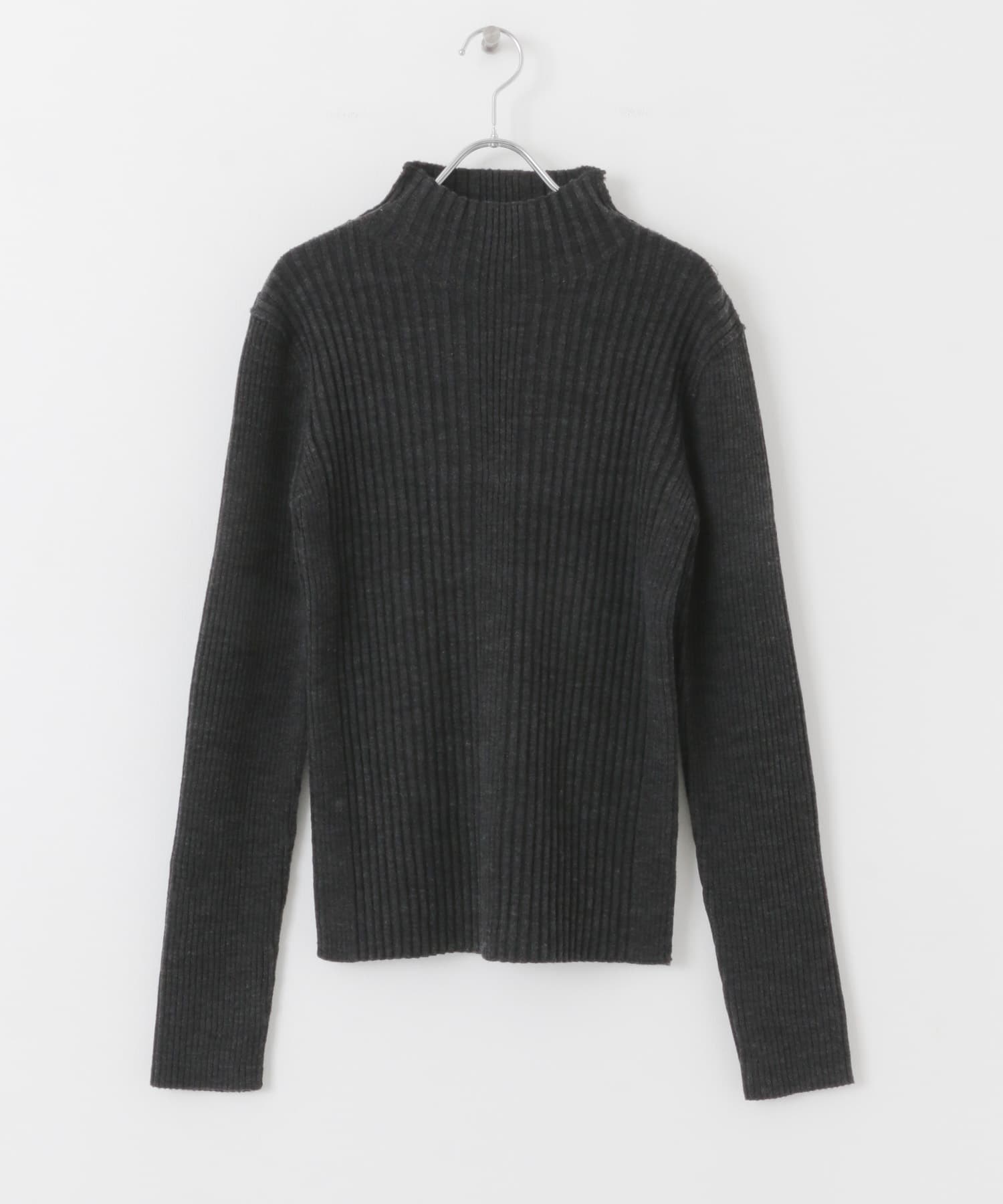 『UR TECH』illi　ランダムRIBハイネックニット CHARCOAL one