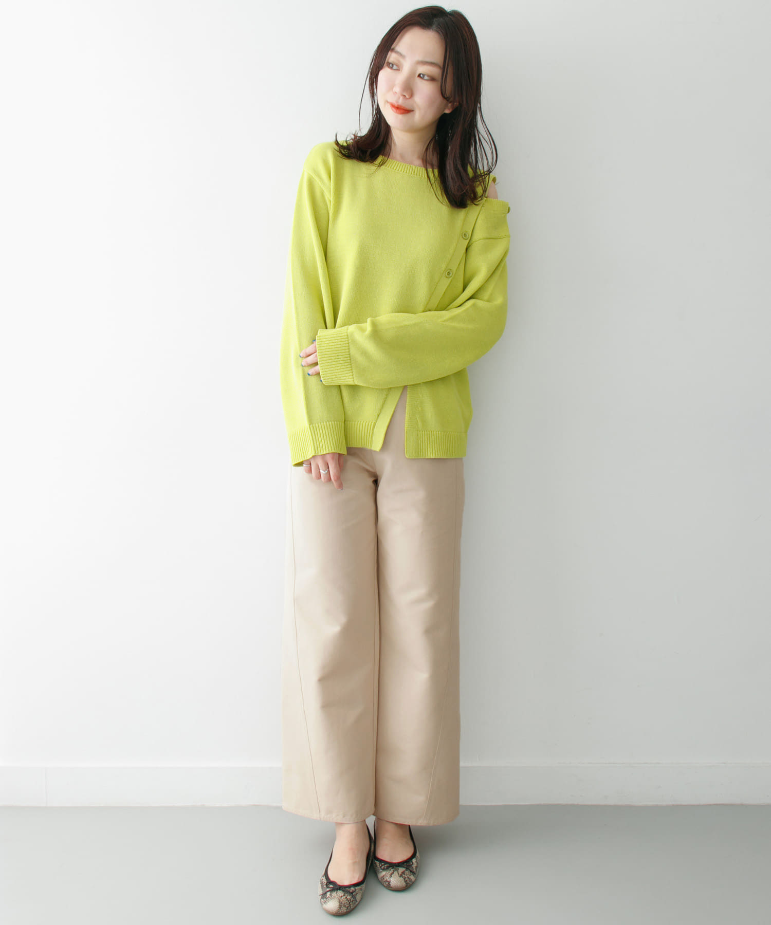 KBF+　カーブラインパンツ L.BEIGE 36