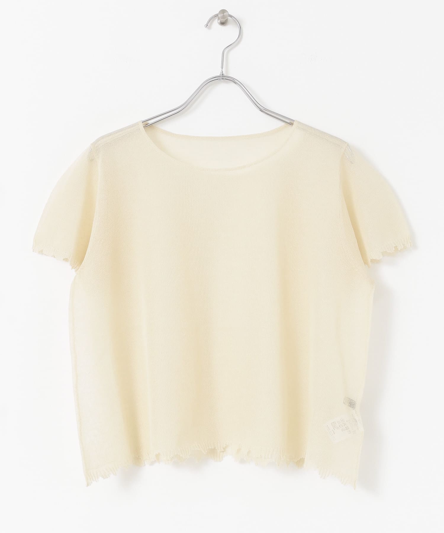 KBF+　シアーダメージニット BEIGE one