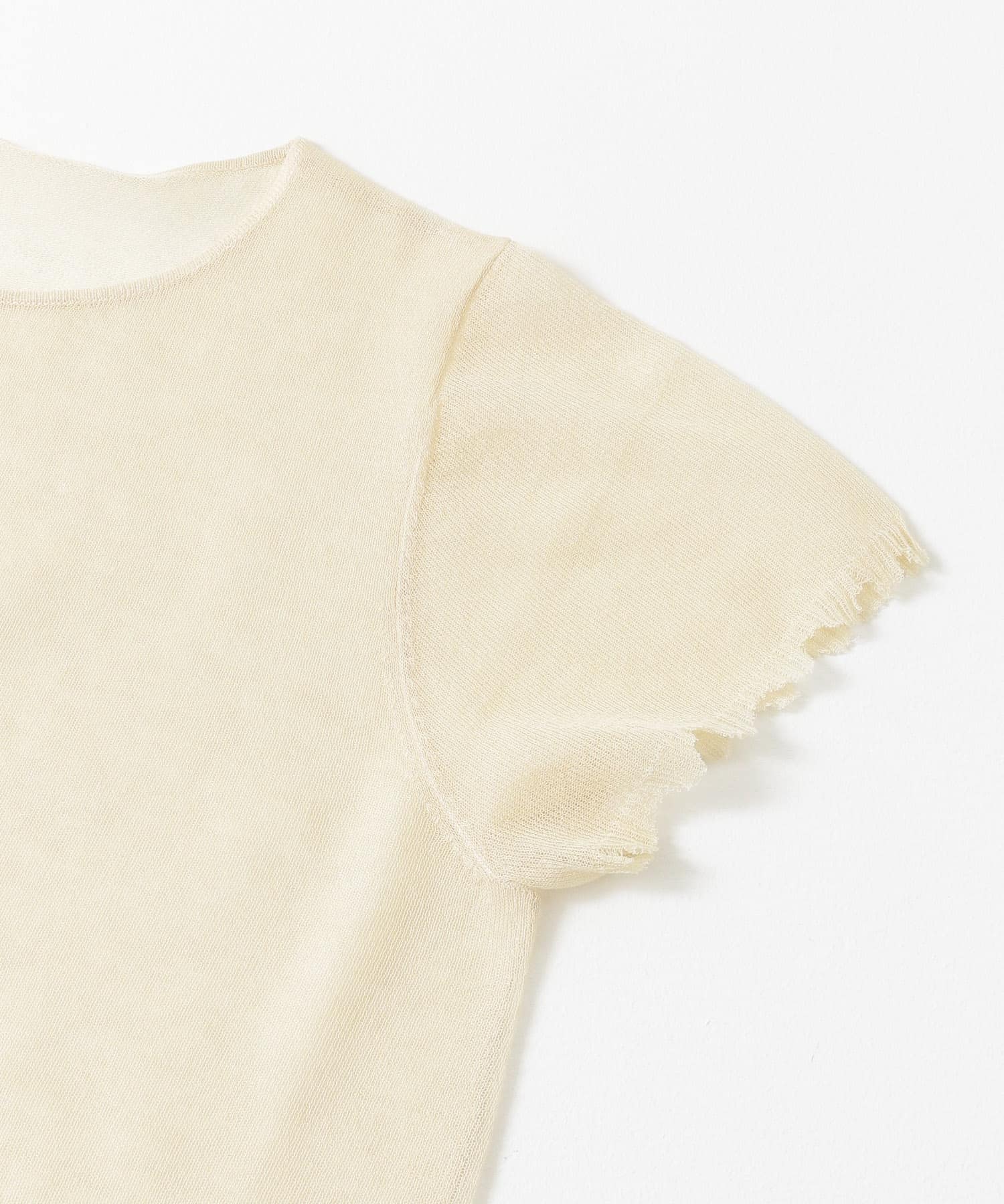 KBF+　シアーダメージニット BEIGE one