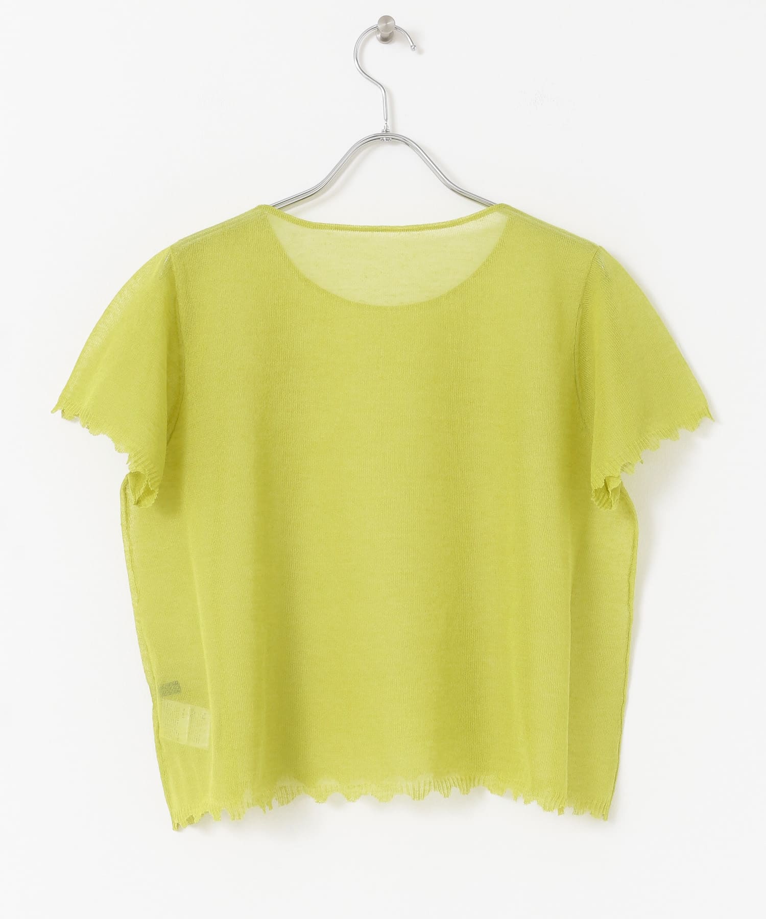 KBF+　シアーダメージニット LIMEGREEN one
