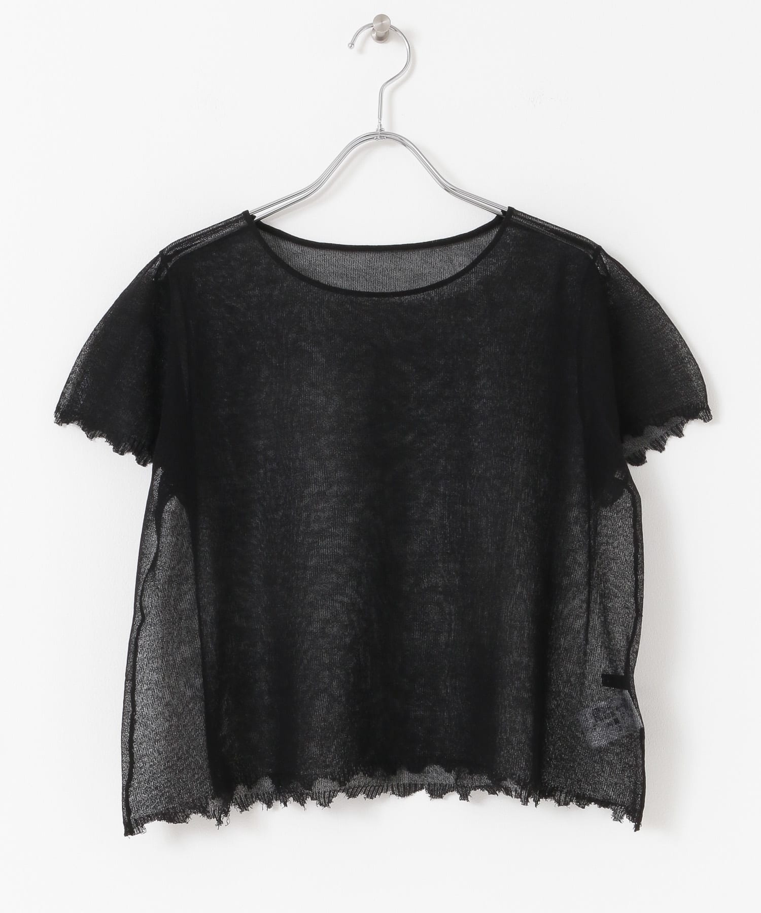 KBF+　シアーダメージニット BLACK one