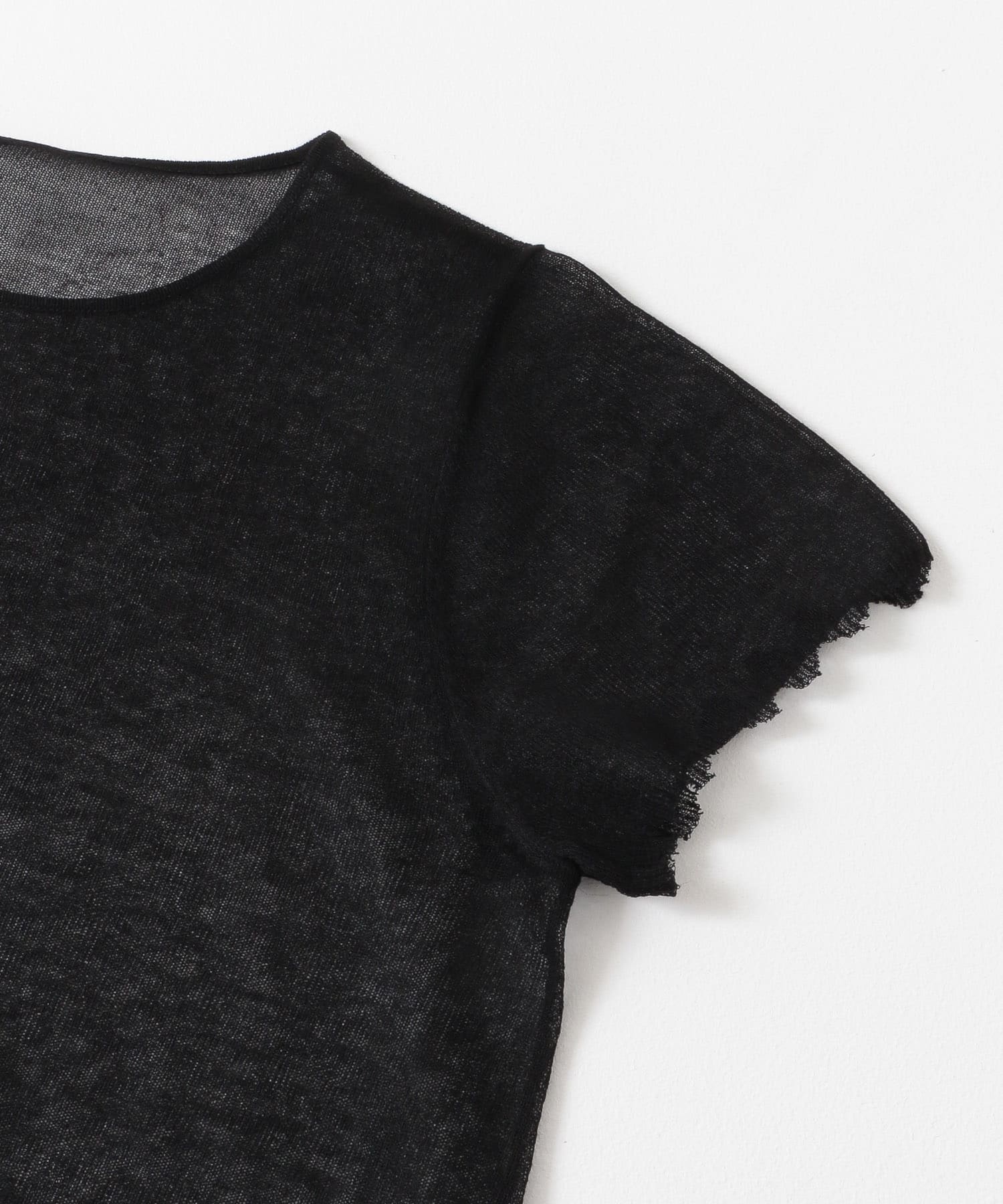 KBF+　シアーダメージニット BLACK one
