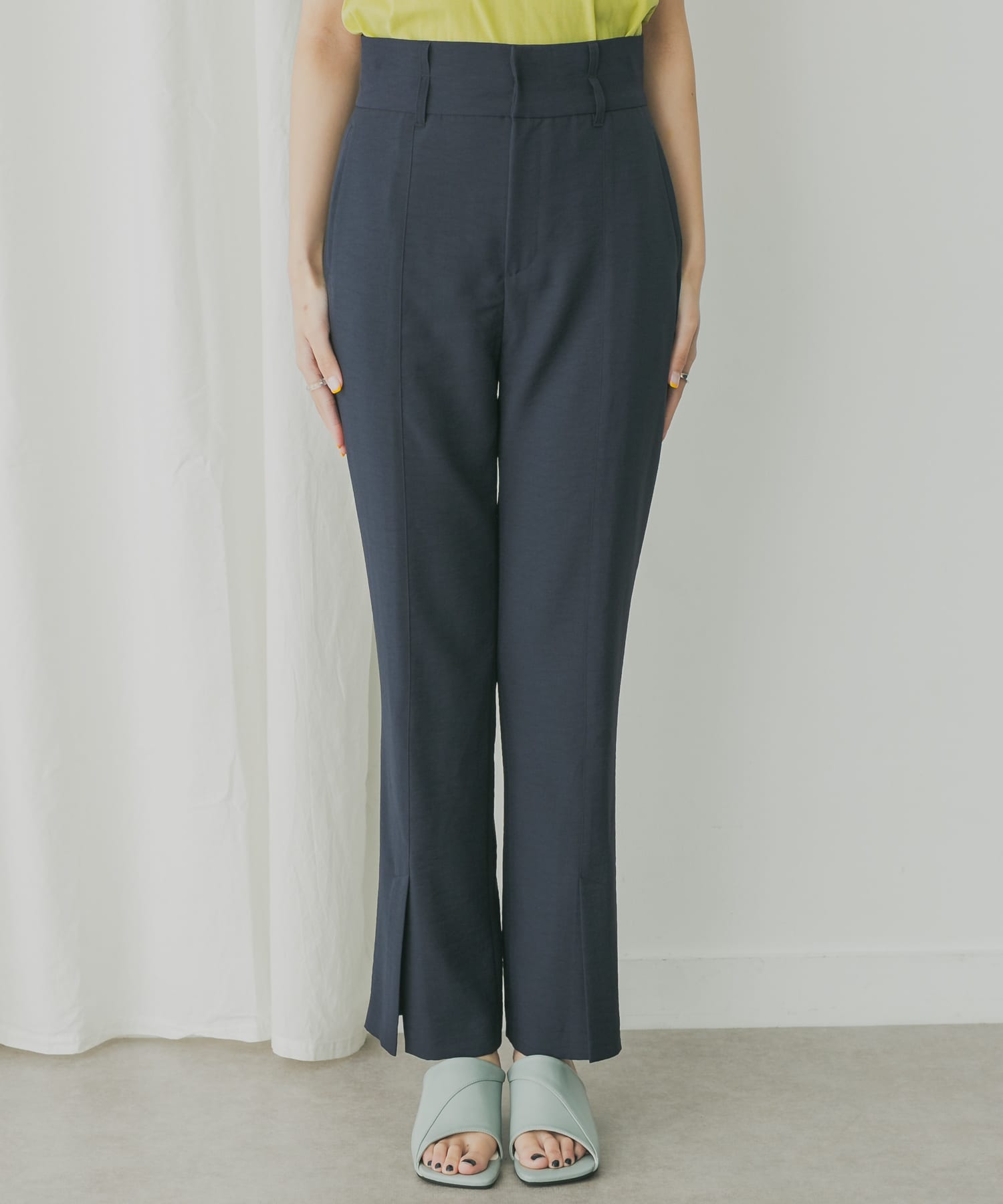 KBF+　スリットスリムパンツ D.NAVY 36