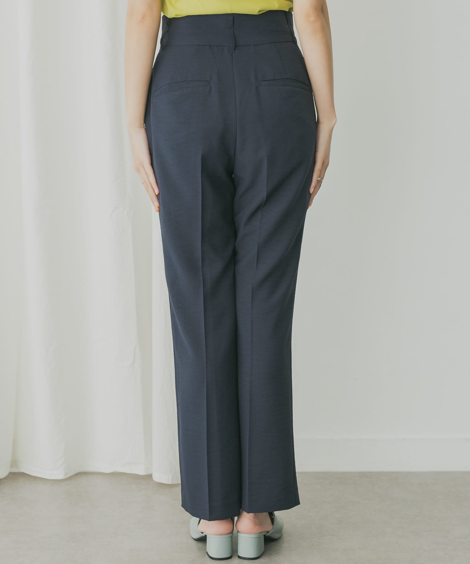 KBF+　スリットスリムパンツ D.NAVY 36