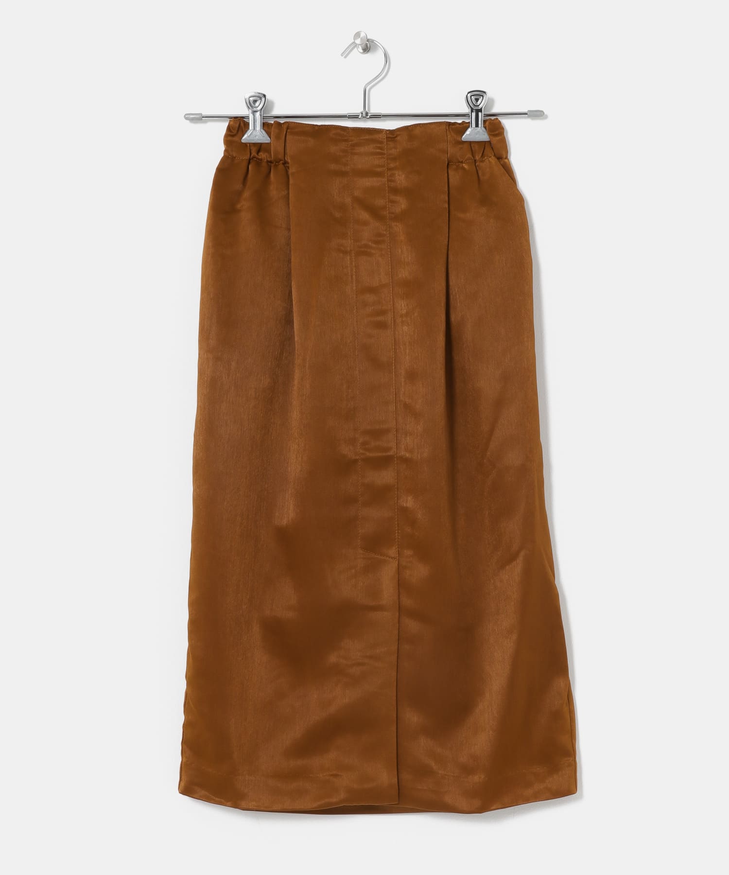 KBF+　ヴィンテージサテンスカート BROWN one
