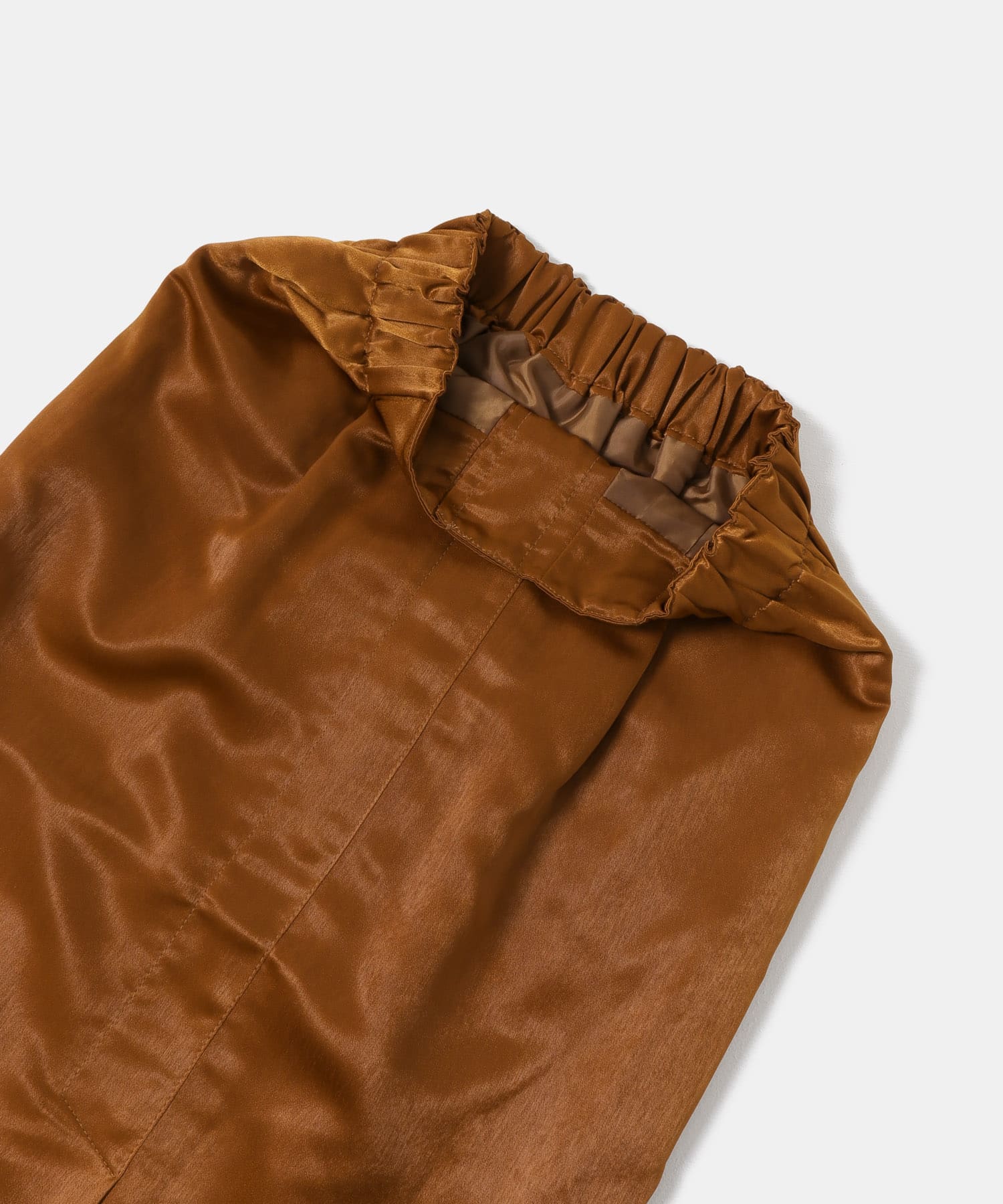 KBF+　ヴィンテージサテンスカート BROWN one