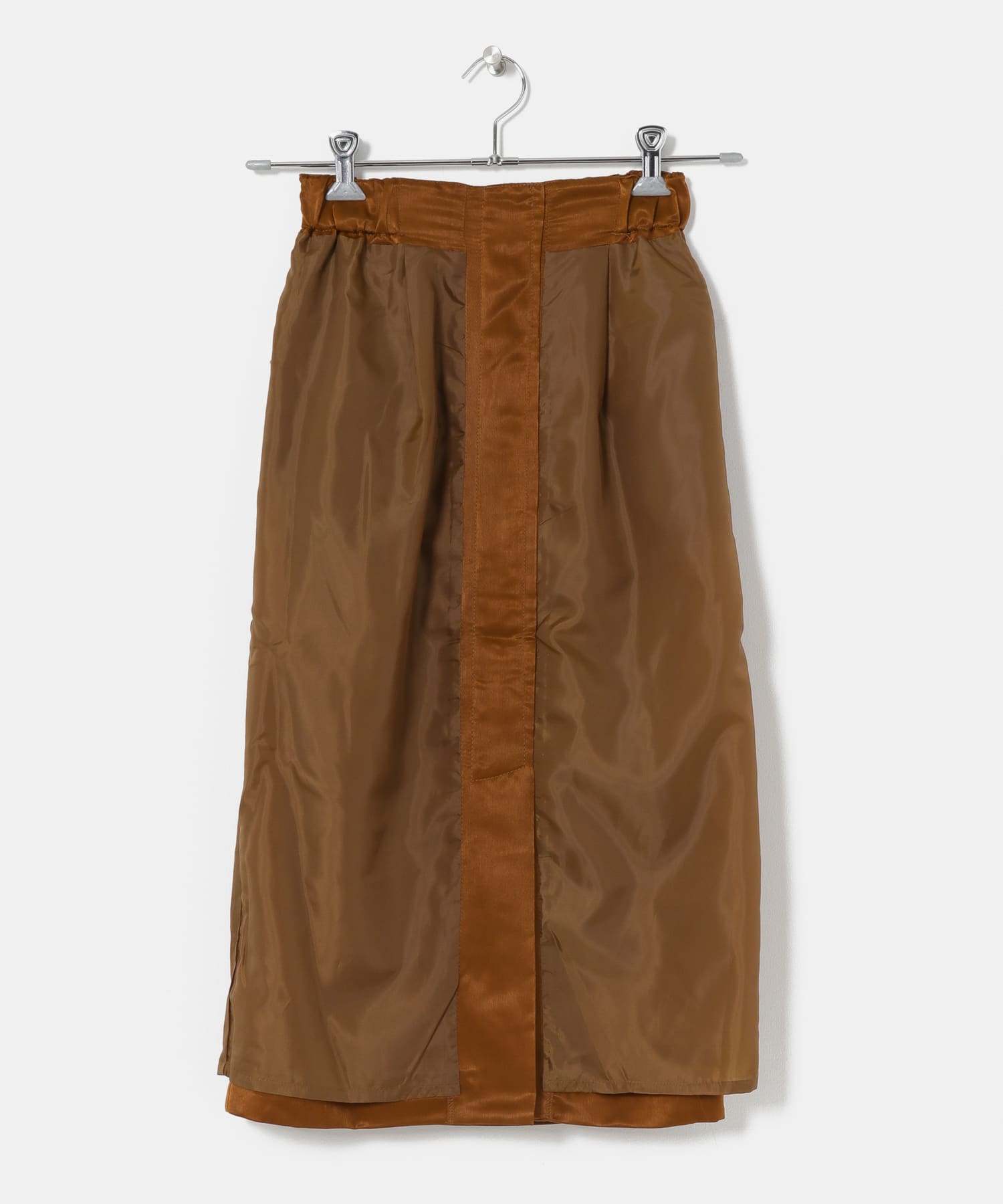 KBF+　ヴィンテージサテンスカート BROWN one