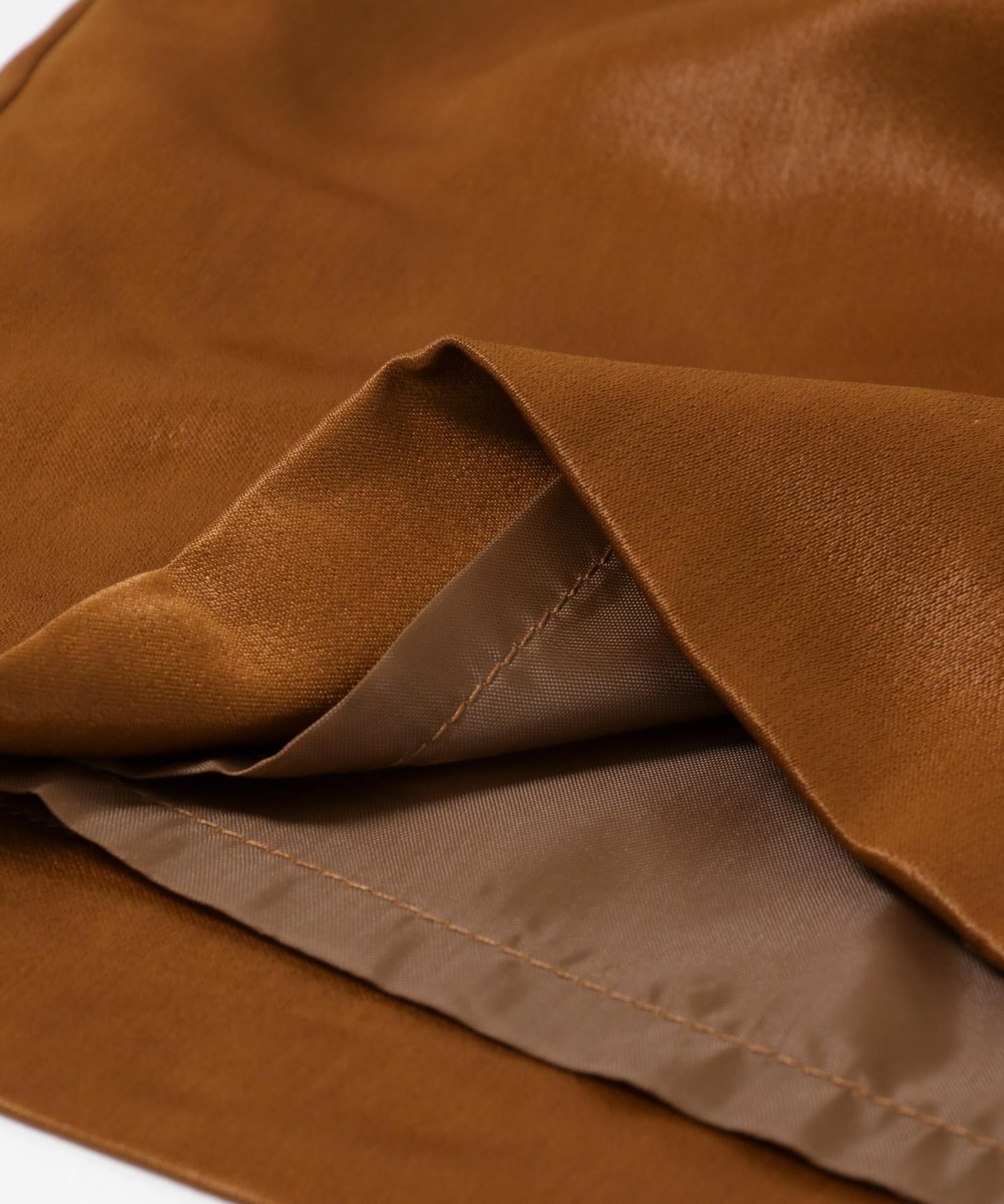 KBF+　ヴィンテージサテンスカート BROWN one