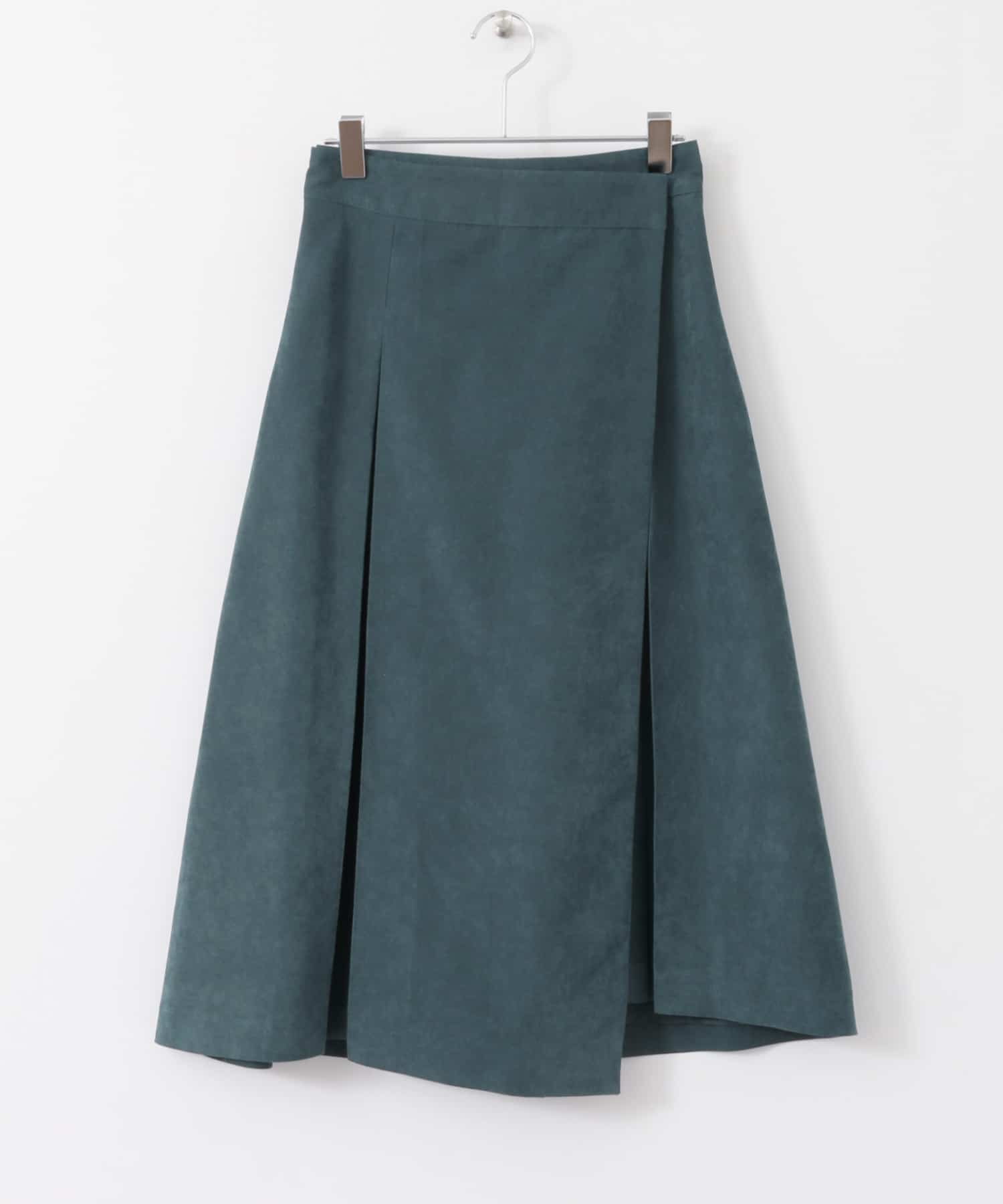 KBF+　ランダムタックアシンメトリースカート∴ GREEN one