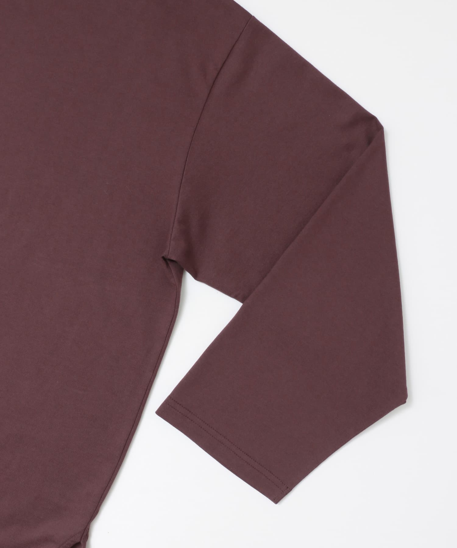 KBF+　アシメネックオーバーロングTシャツ BROWN one