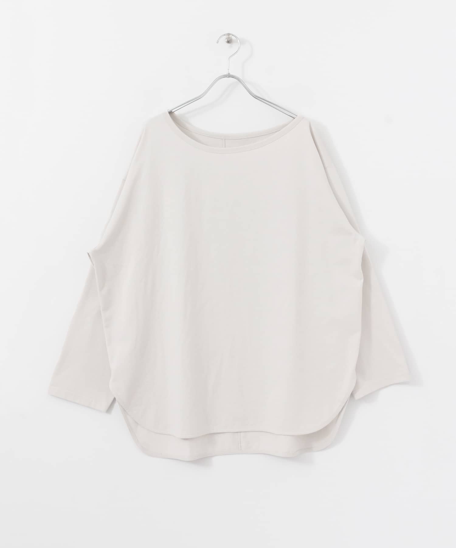 KBF+　アシメネックオーバーロングTシャツ GREGE one