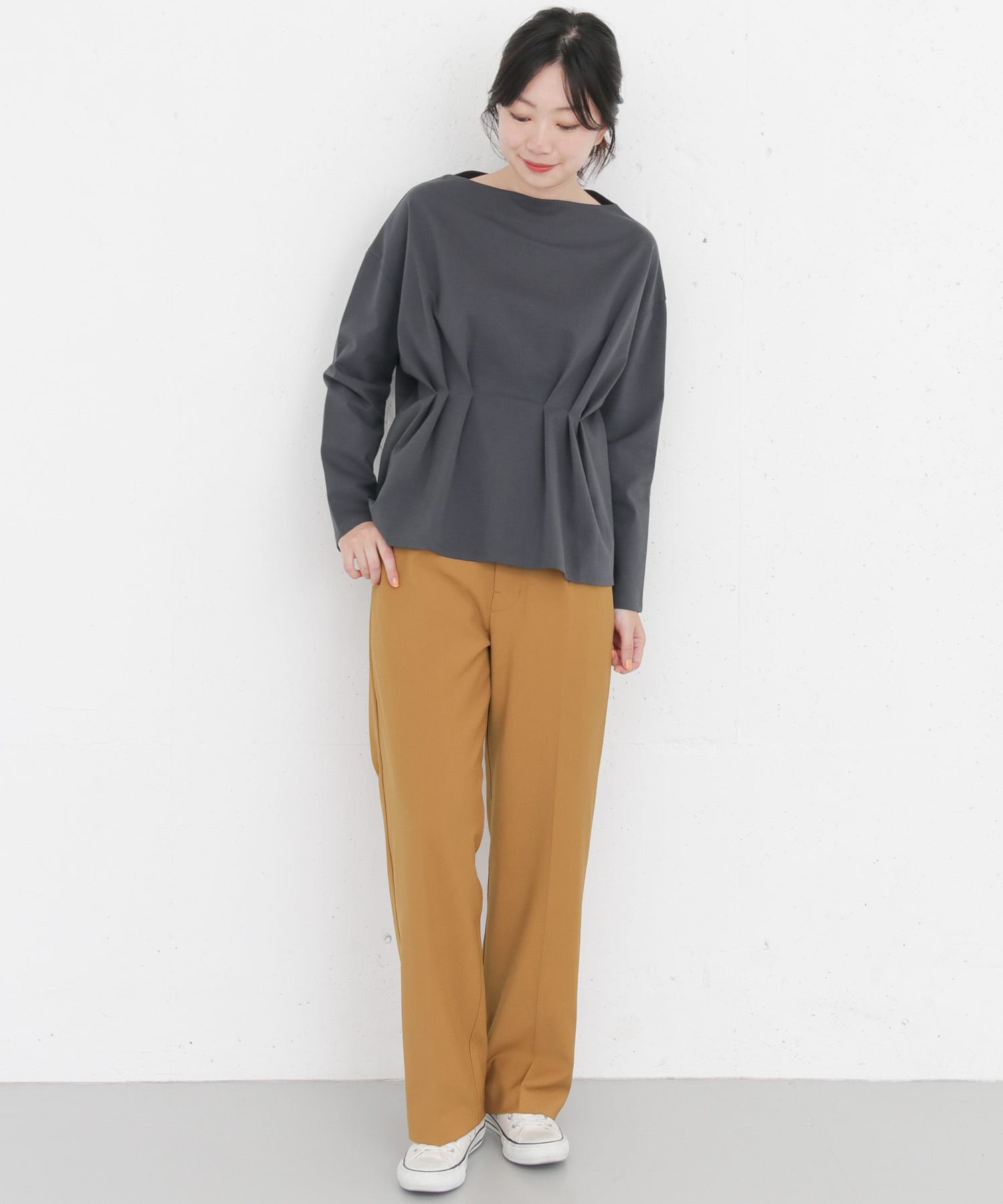 KBF+　セミワイドパンツ∴ CAMEL 36