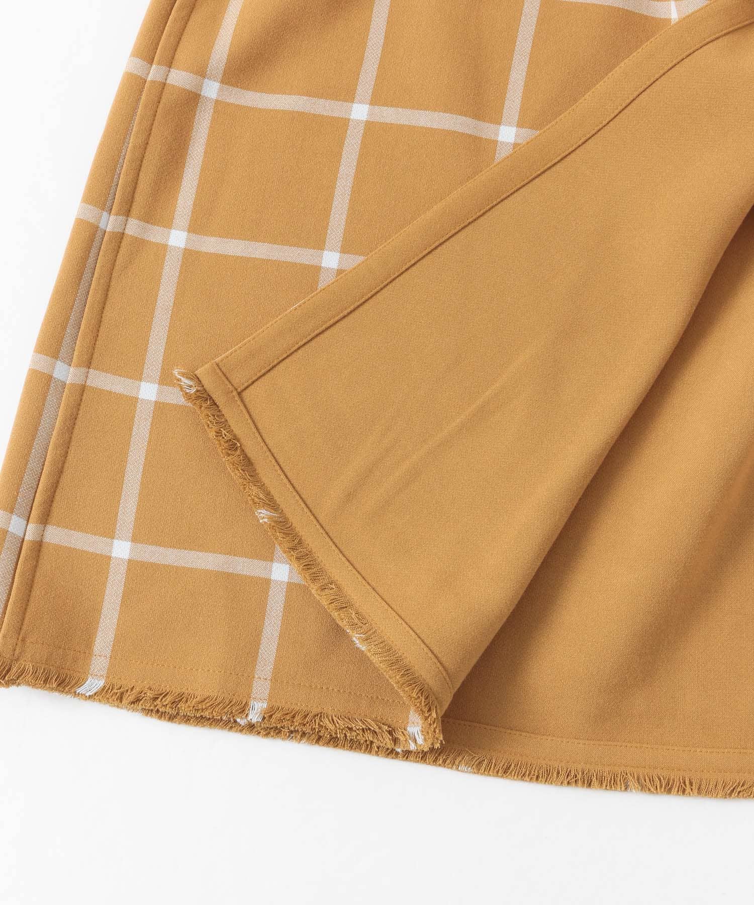 KBF+　リバーシブルチェックスカート CAMEL one