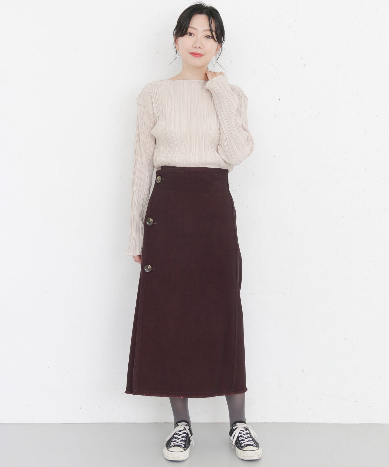 KBF+　リバーシブルチェックスカート RED one