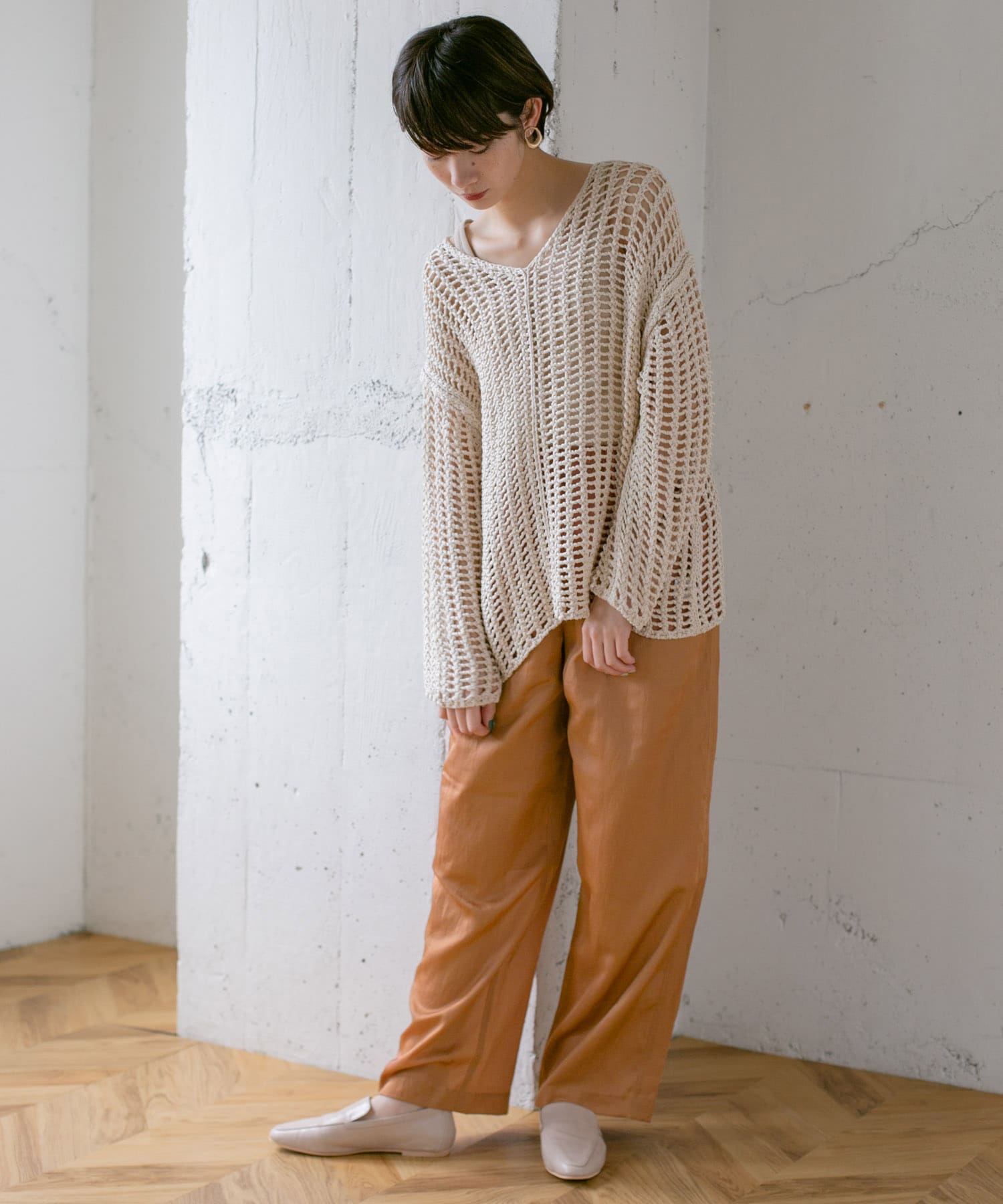 イージーストレートパンツ ORG BROWN one