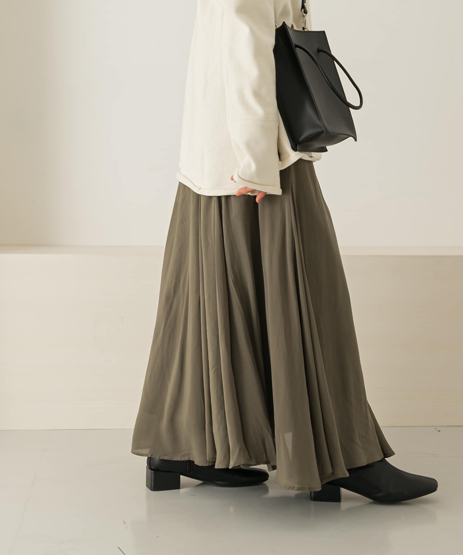 マキシフレアスカート∴ KHAKI one