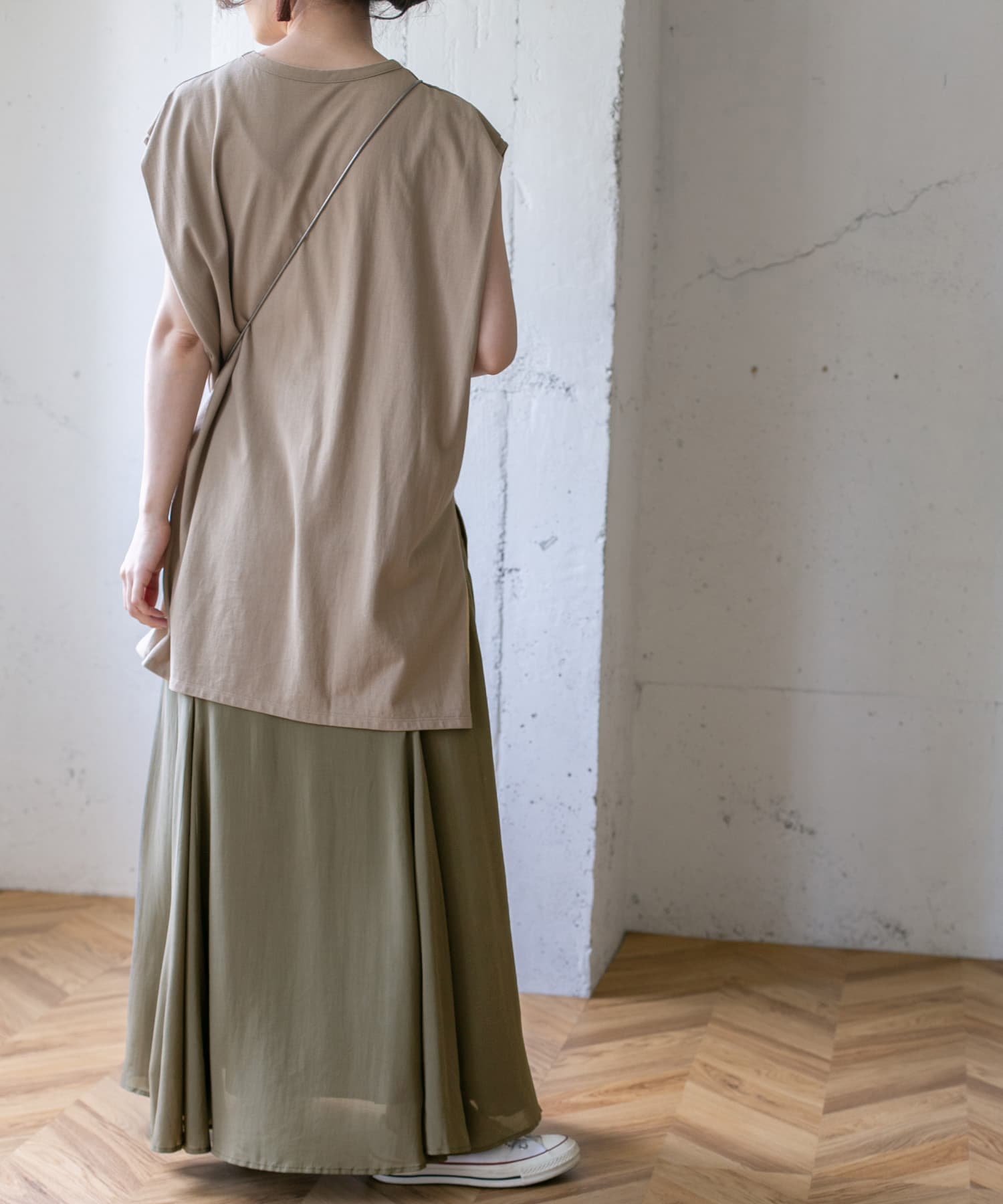 マキシフレアスカート∴ KHAKI one