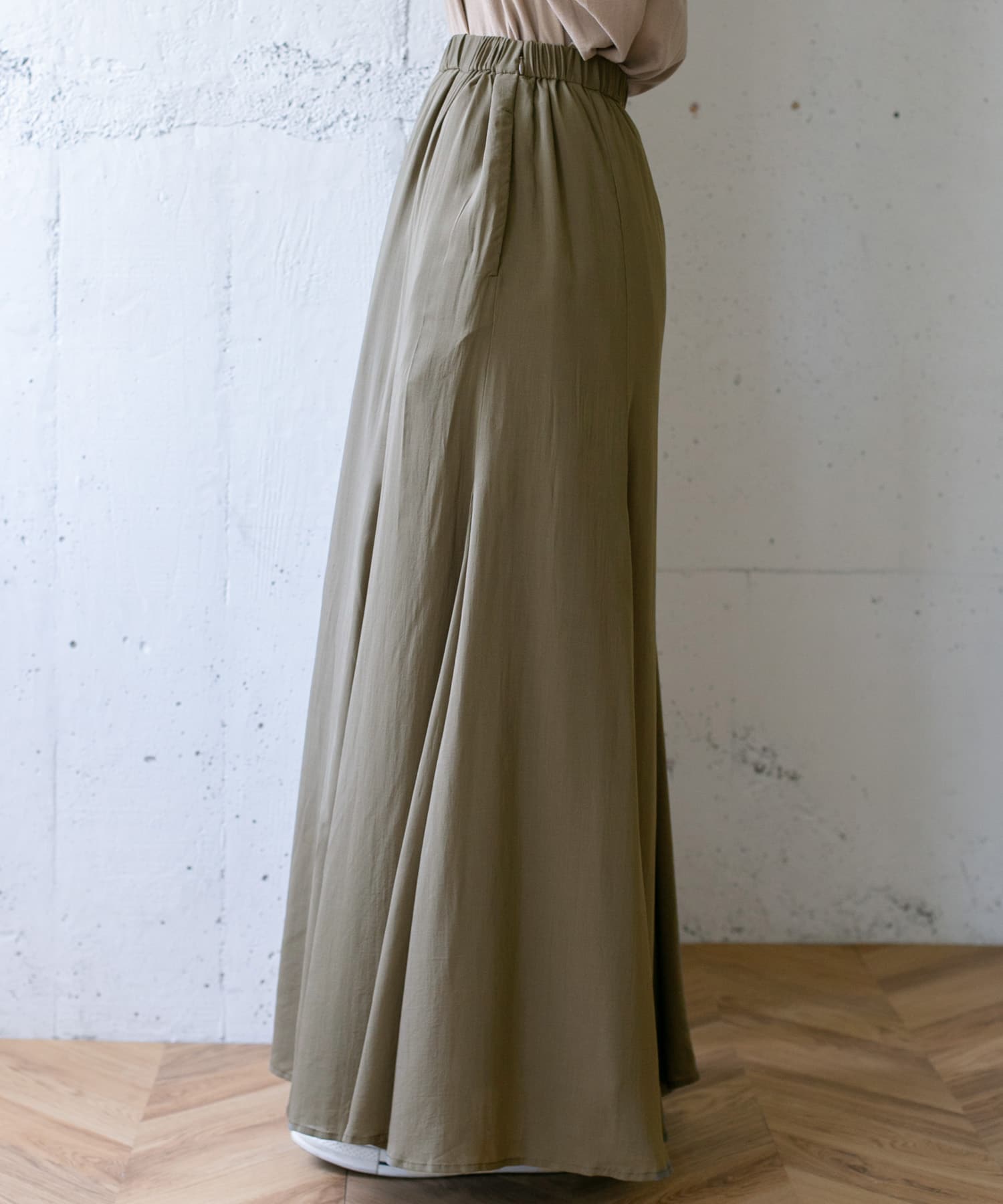 マキシフレアスカート∴ KHAKI one