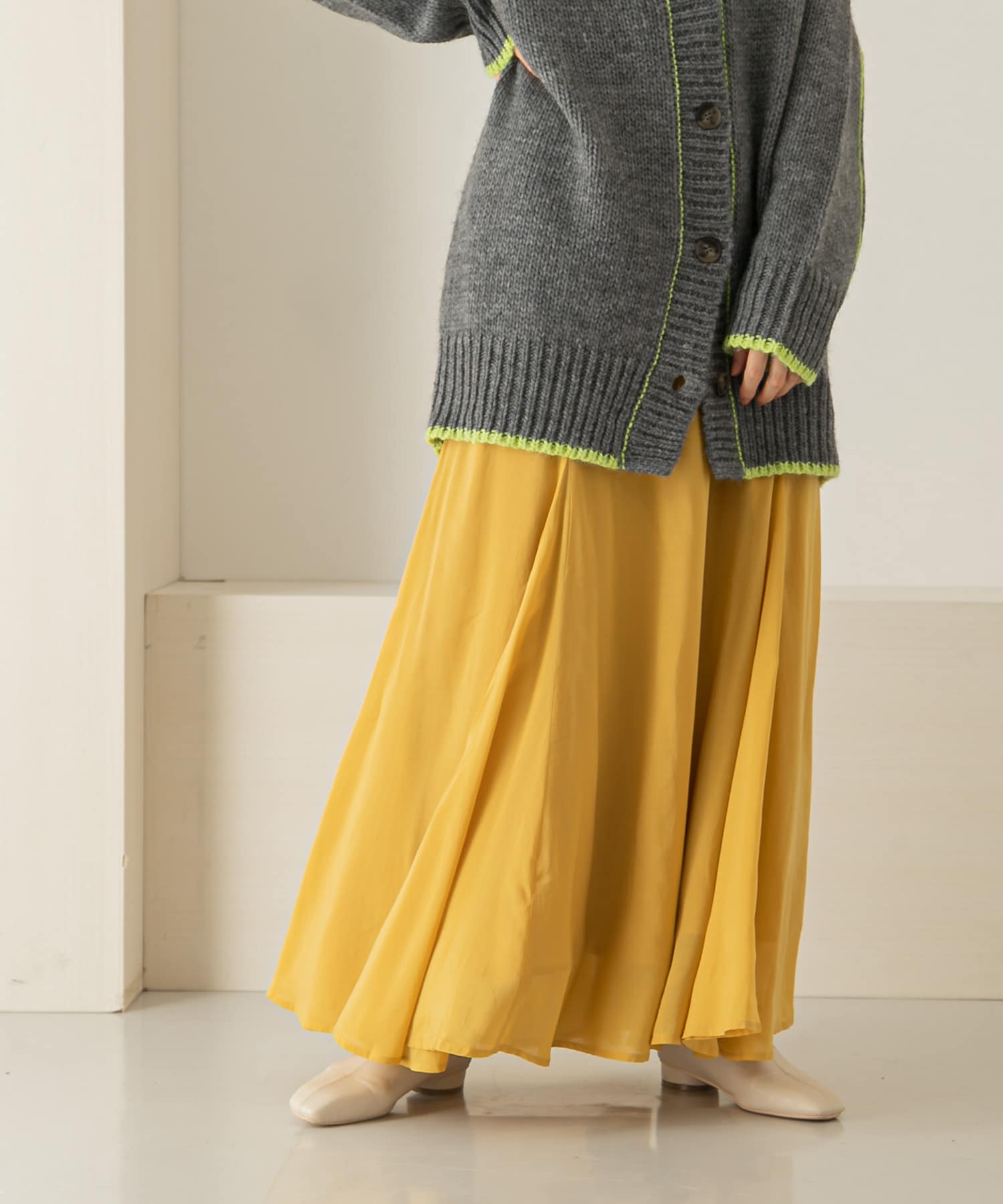 マキシフレアスカート∴ YELLOW one