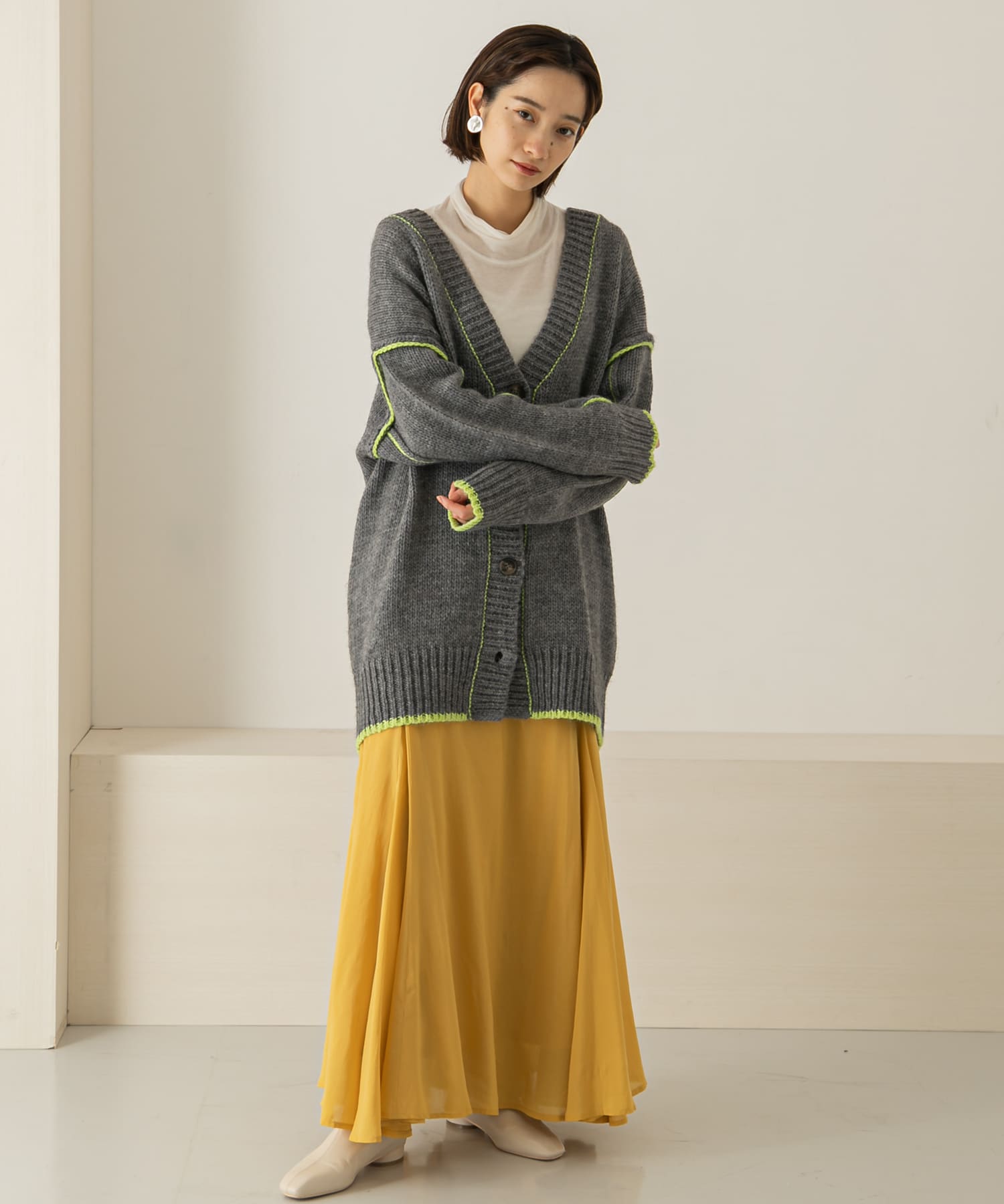 マキシフレアスカート∴ YELLOW one