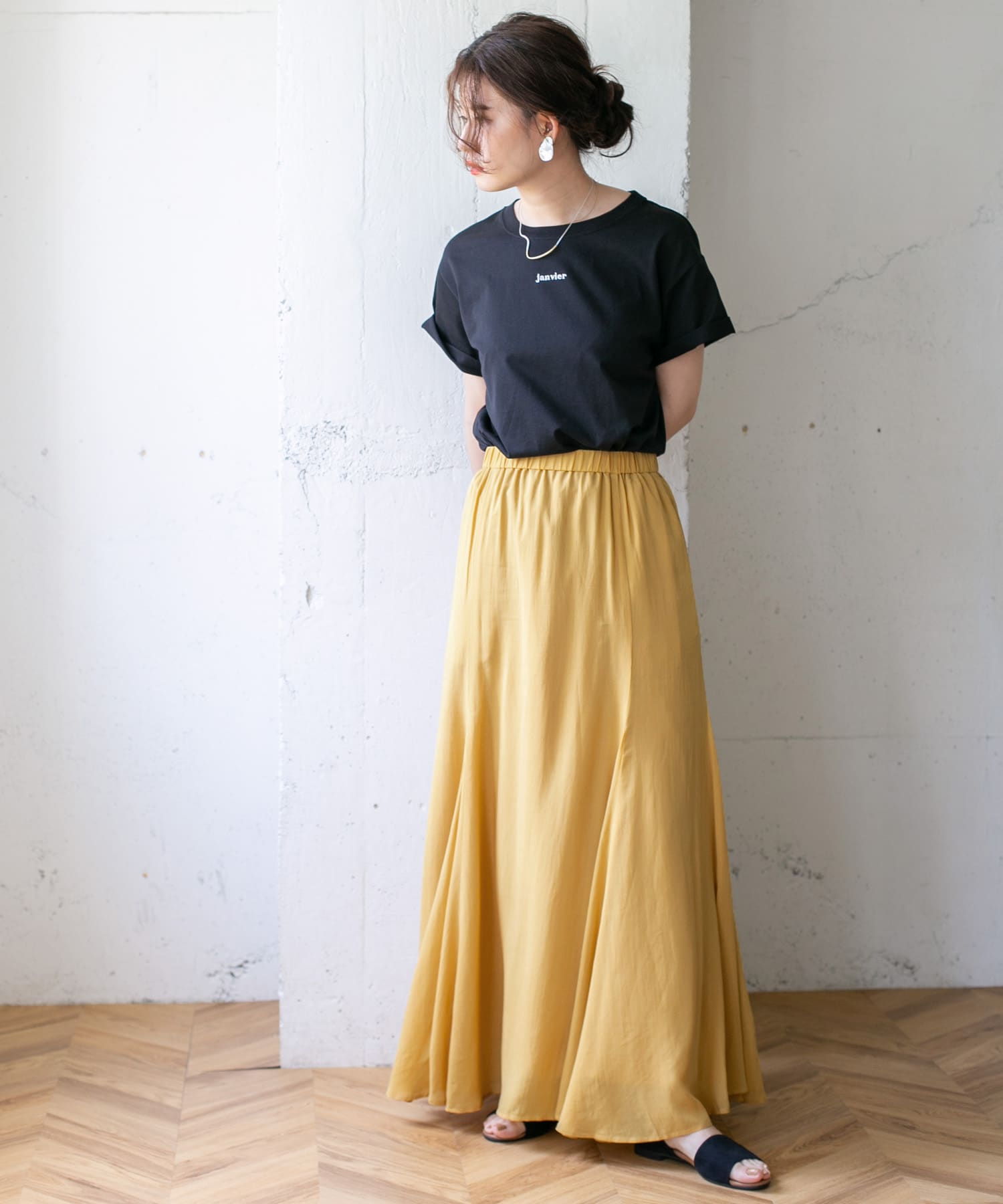 マキシフレアスカート∴ YELLOW one