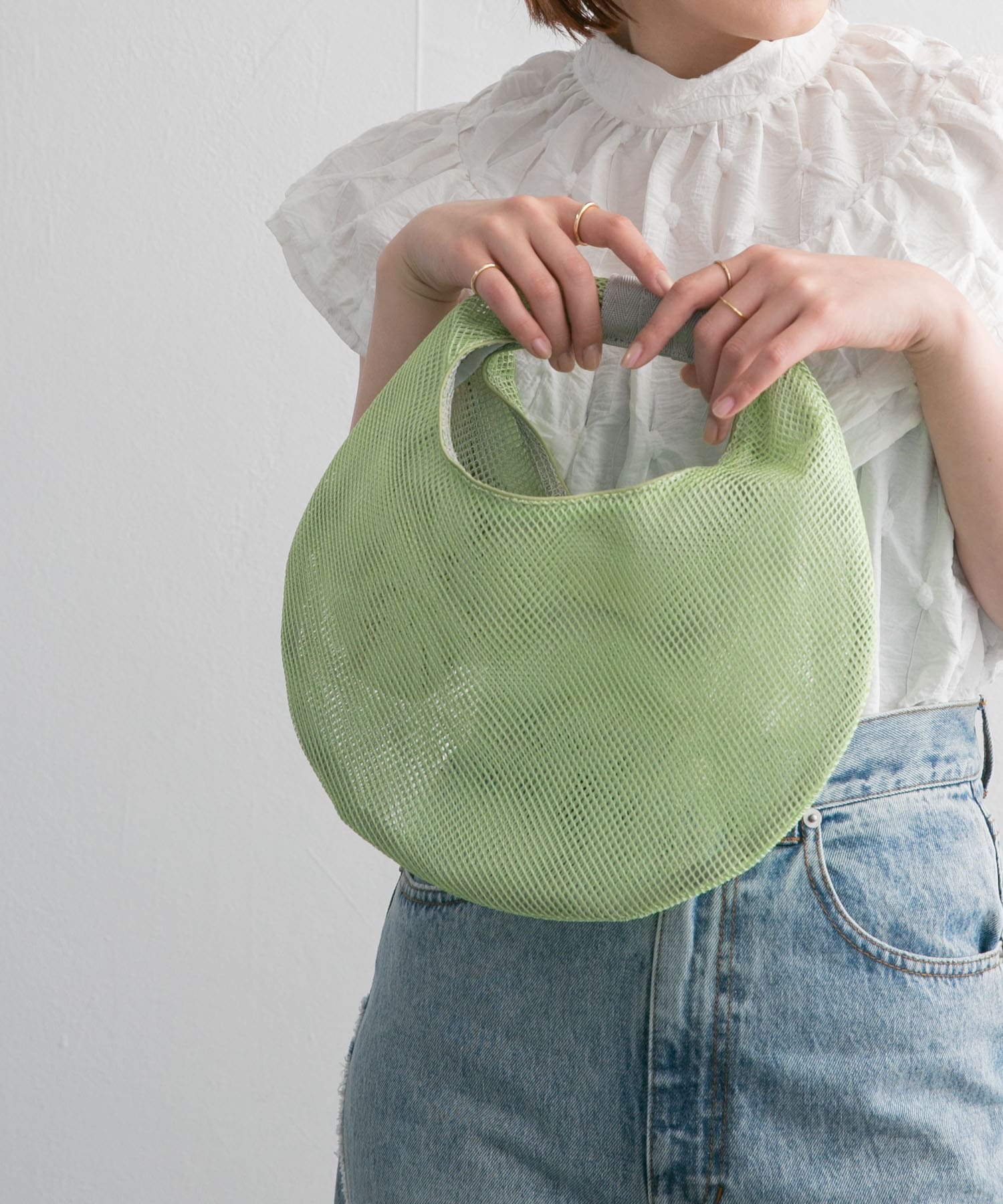 CONTROL FREAK　メッシュラウンドバッグ LIME one